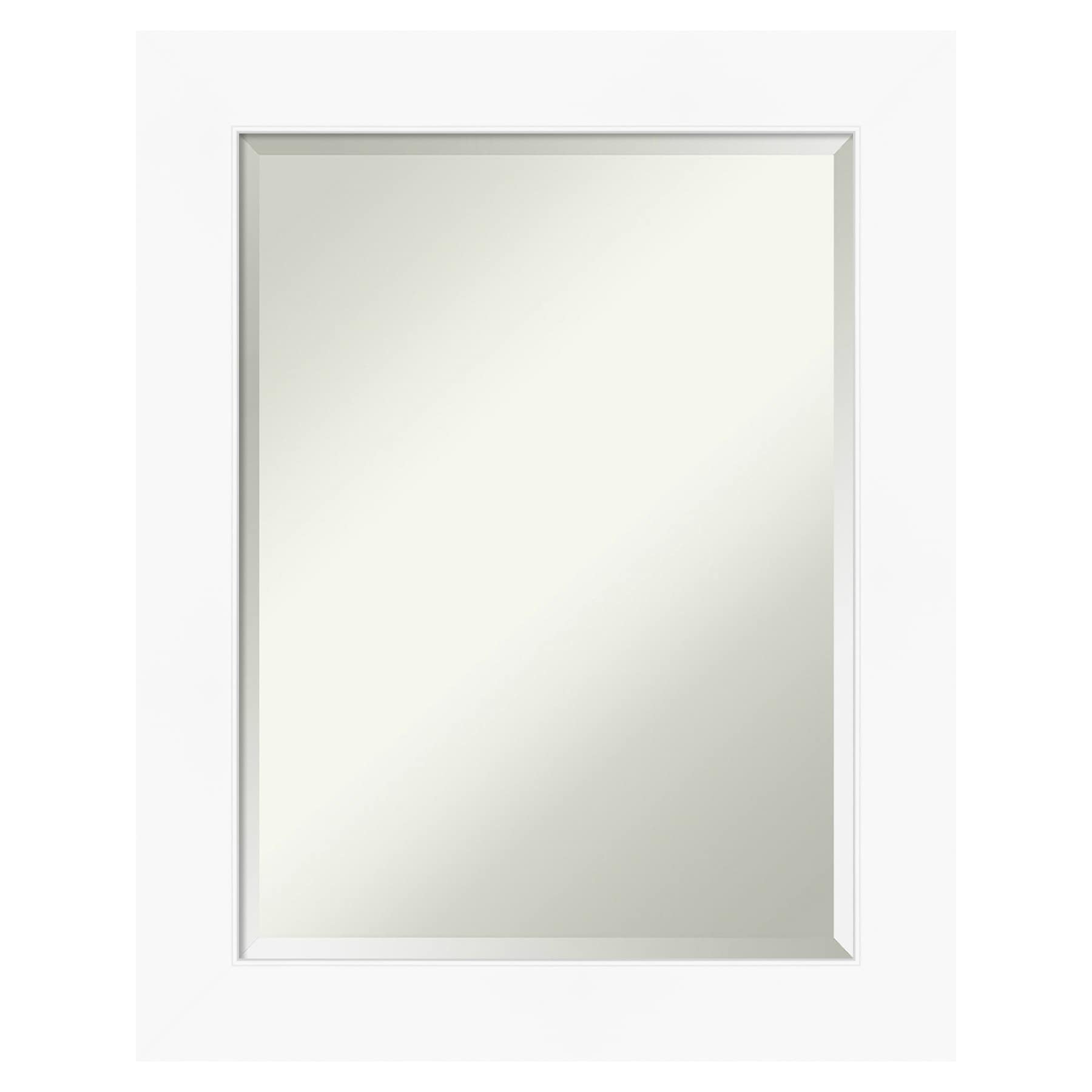 Amanti Art A17005479741 Cabinet White 23.38-Inches W x 29.38-Inches H Rectangle Matte White Framed Wall Mirror
