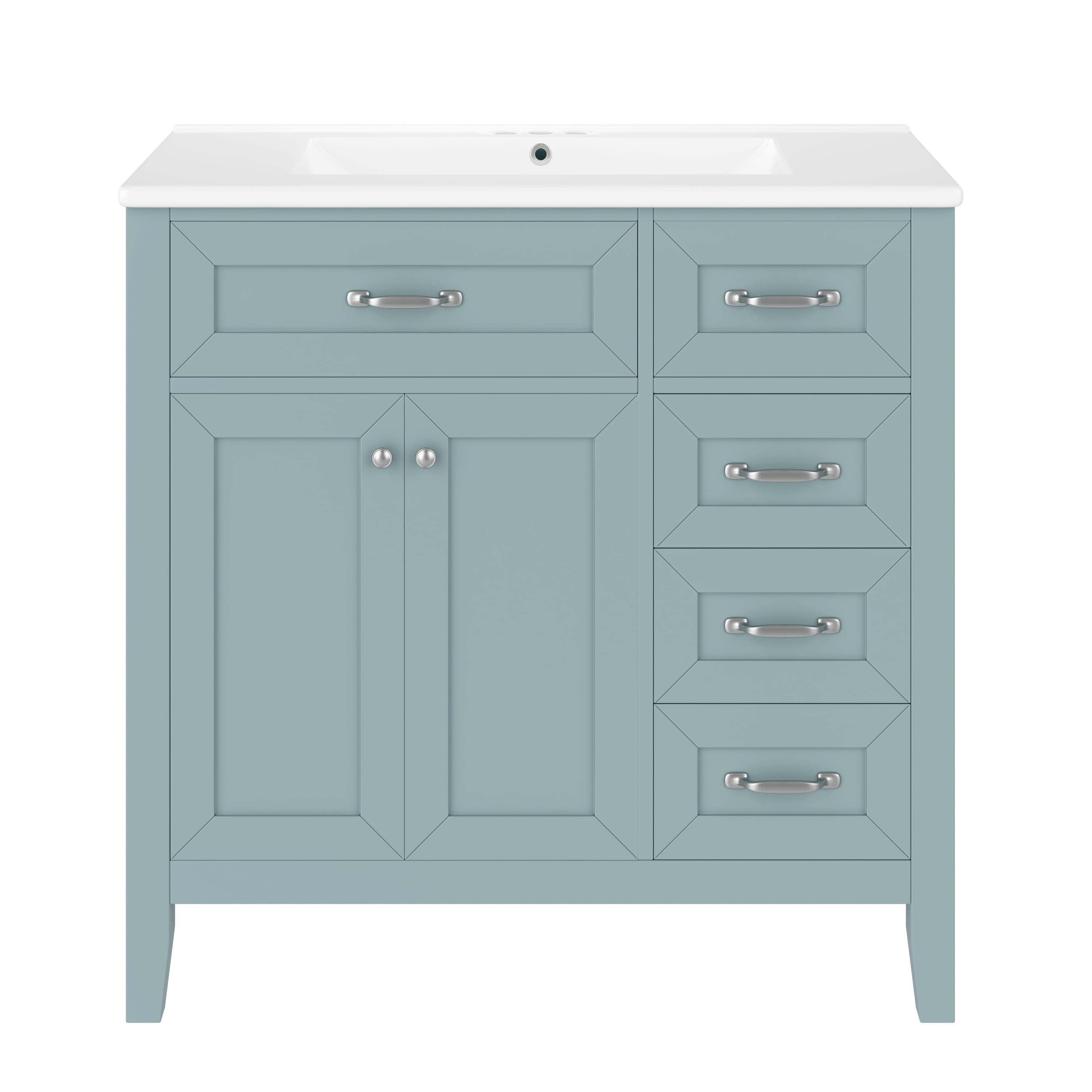 Rbied 36 in Green Bathroom Vanity with Sink Combo Cabinet with Drawers Solid Frame MDF