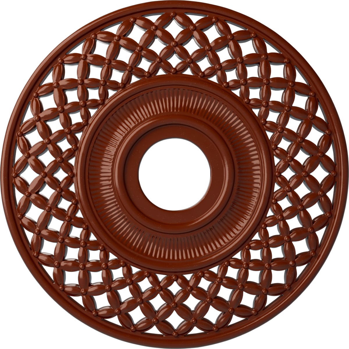 Ekena Millwork CM22RBFIF Robin 22.25-in W x 22.25-in L Painted Firebrick Polyurethane Whole Ceiling Medallion