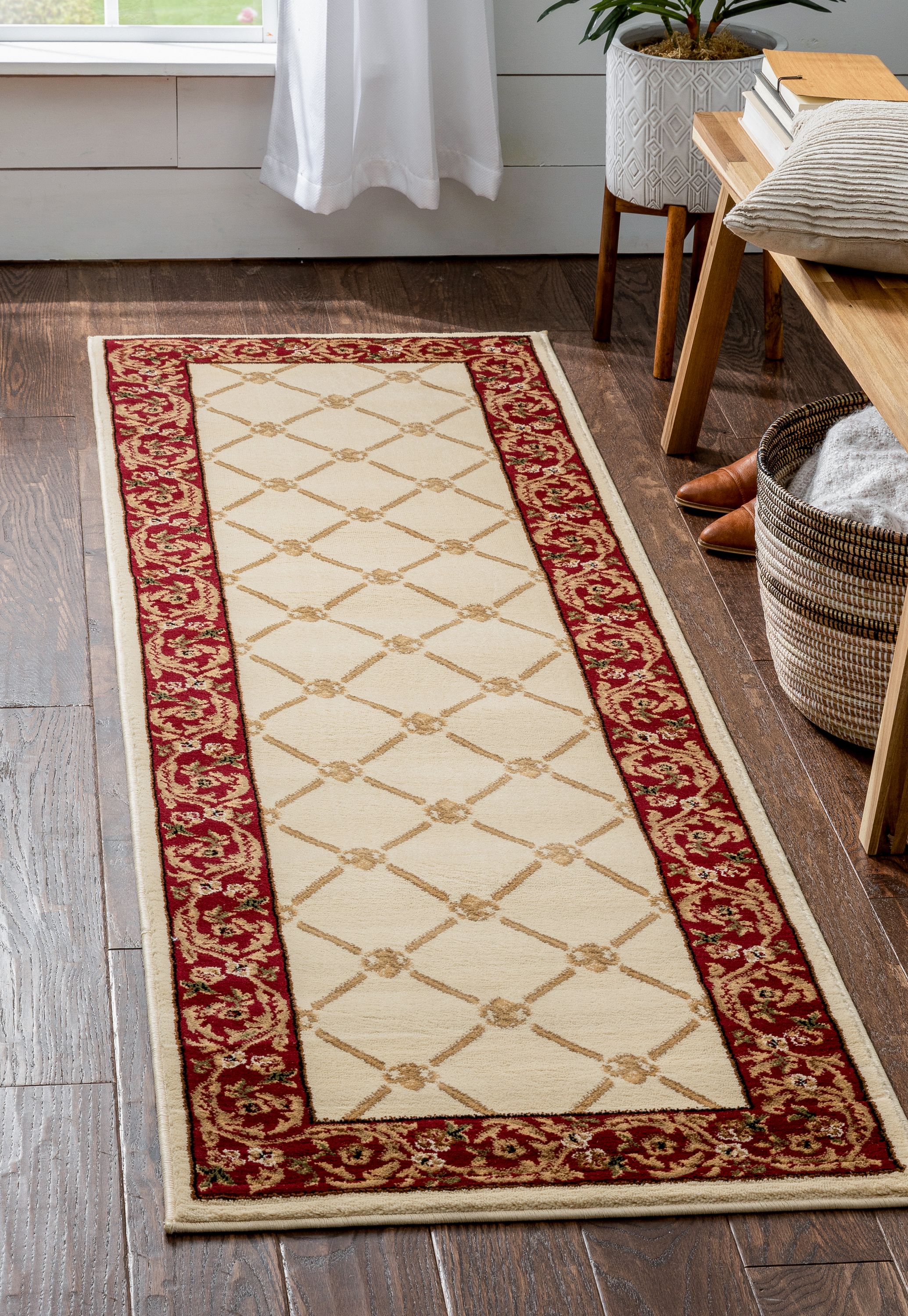 Well Woven 36222 2 x 8 (ft) Loomed Polypropylene Ivory Rectangular Indoor Medallion Oriental Runner rug