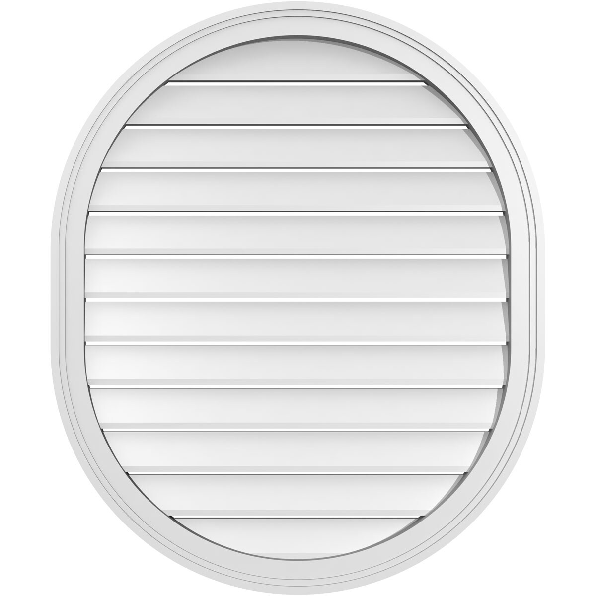 Ekena Millwork GVPVR30X3602SF 30-Inches x 36-Inches Off-white Oval PVC Gable Louver Vent