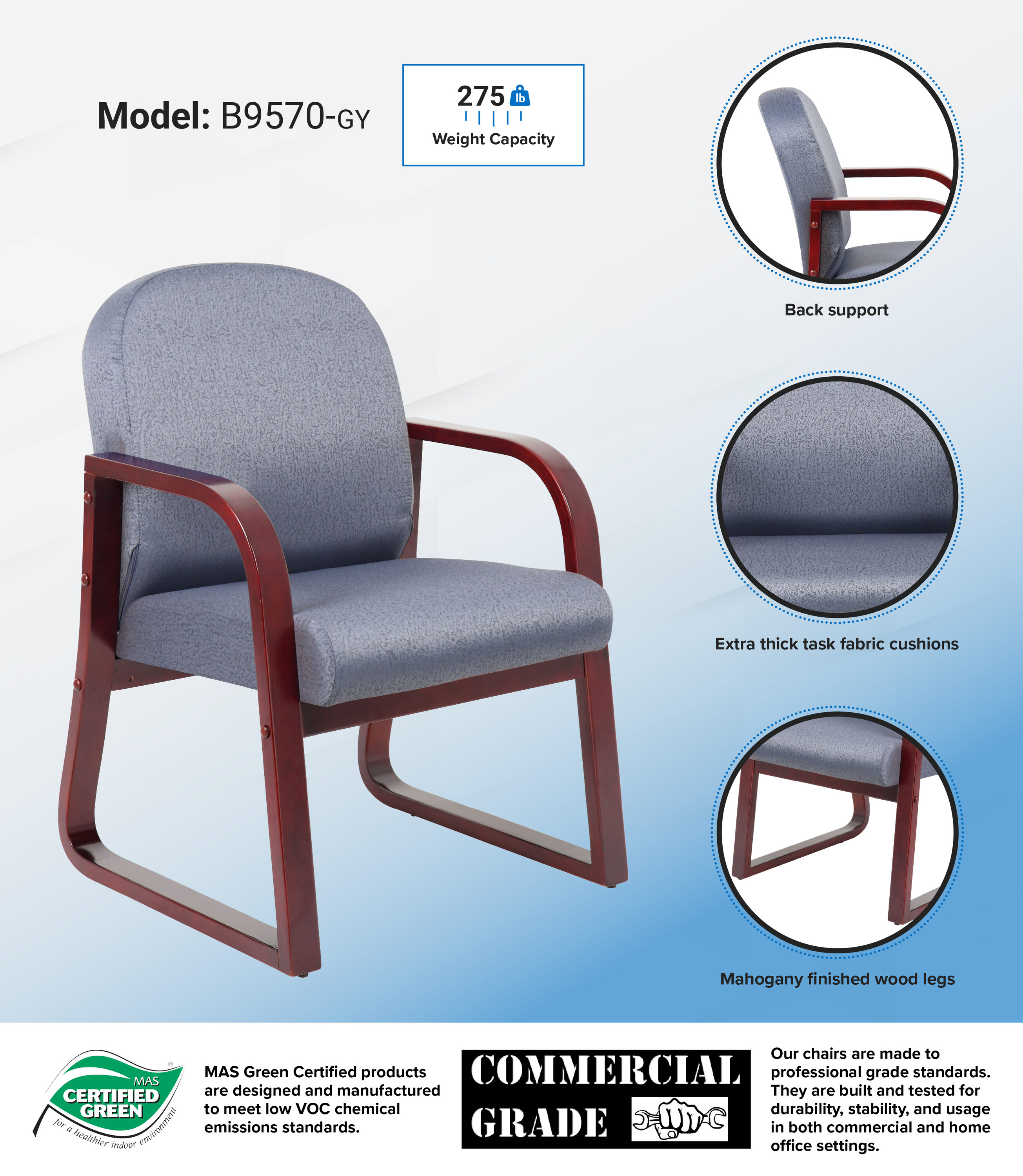 Boss Office Products B9570-GY Office-Chairs - View #8