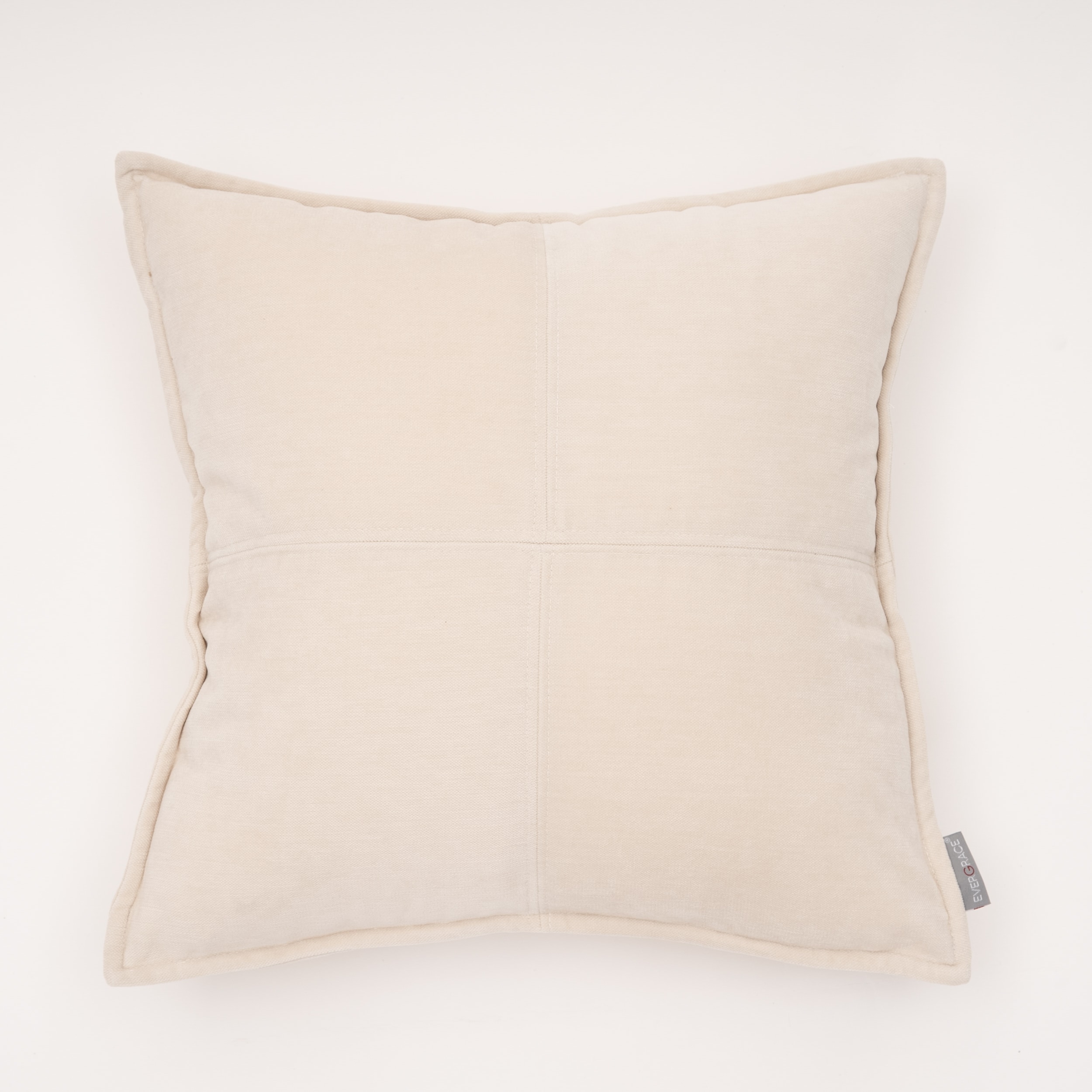EVERGRACE EG7256172 Lambent 18-in x 18-in Cannoli Cream Square Indoor Decorative Pillow