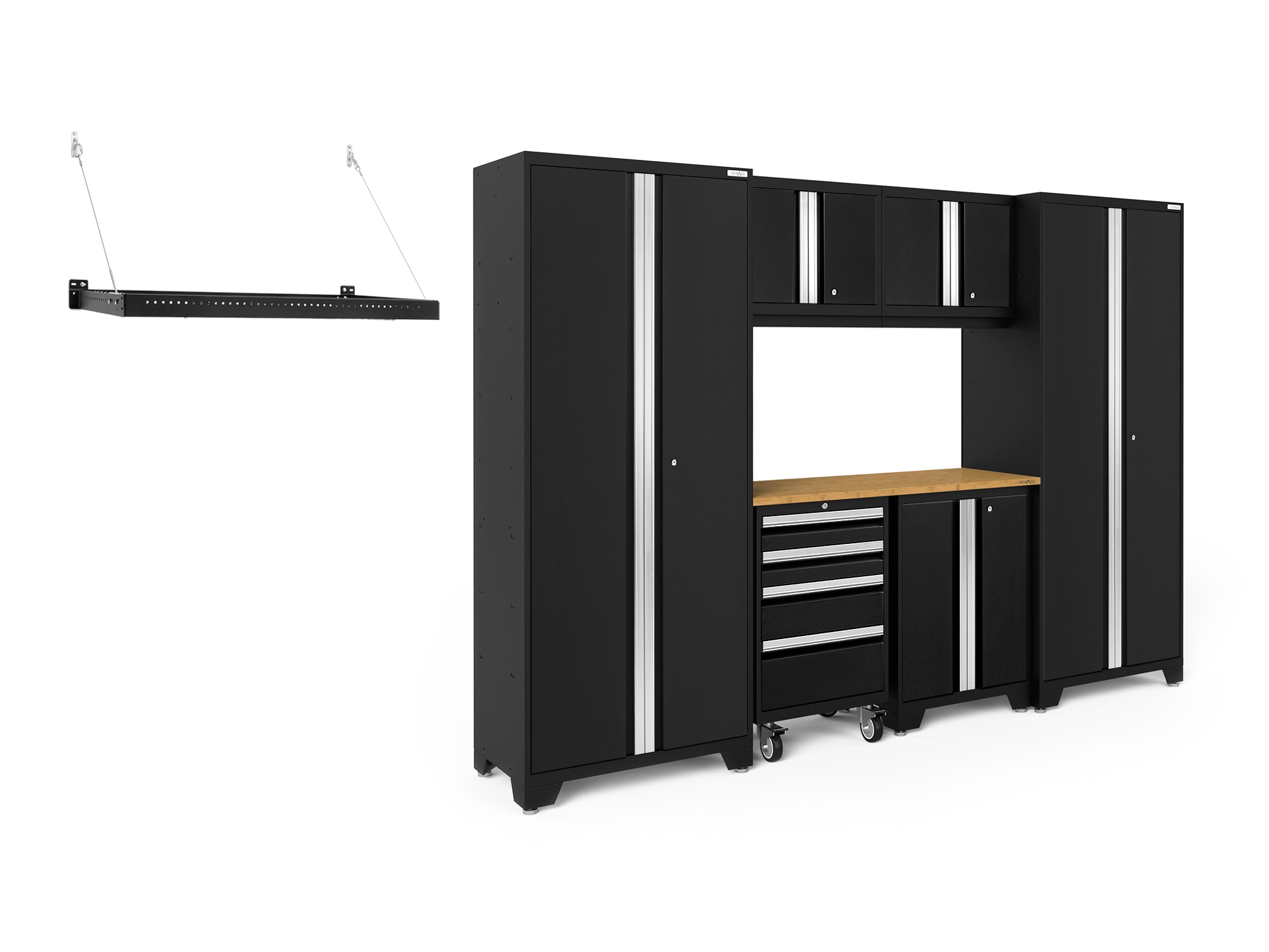 NewAge Products 63061 108-in W x 76.75-in H x 18-in D 6 -Cabinets Steel Black Garage Storage System