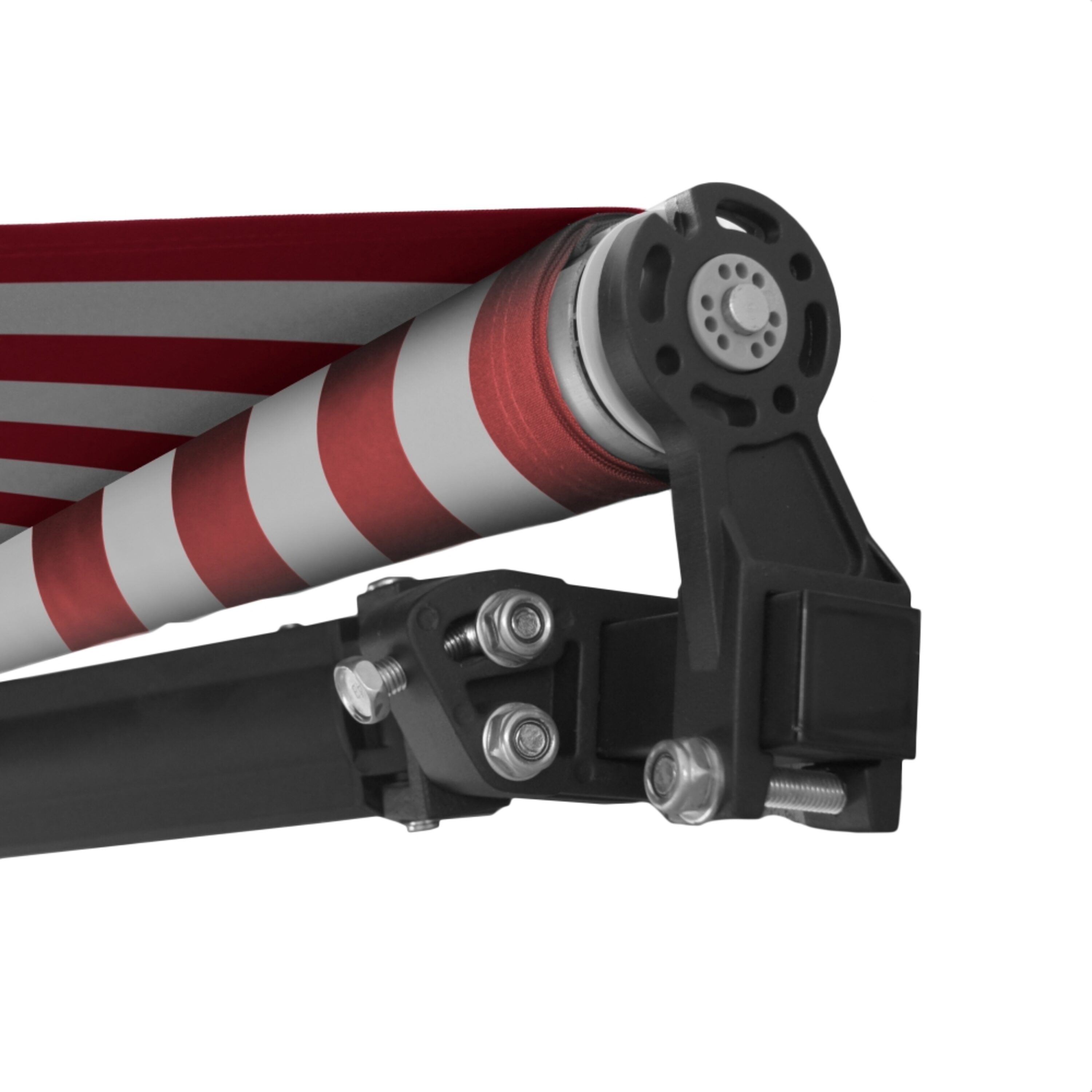 ALEKO 20' x 10' Red and White Striped Motorized Patio Awning