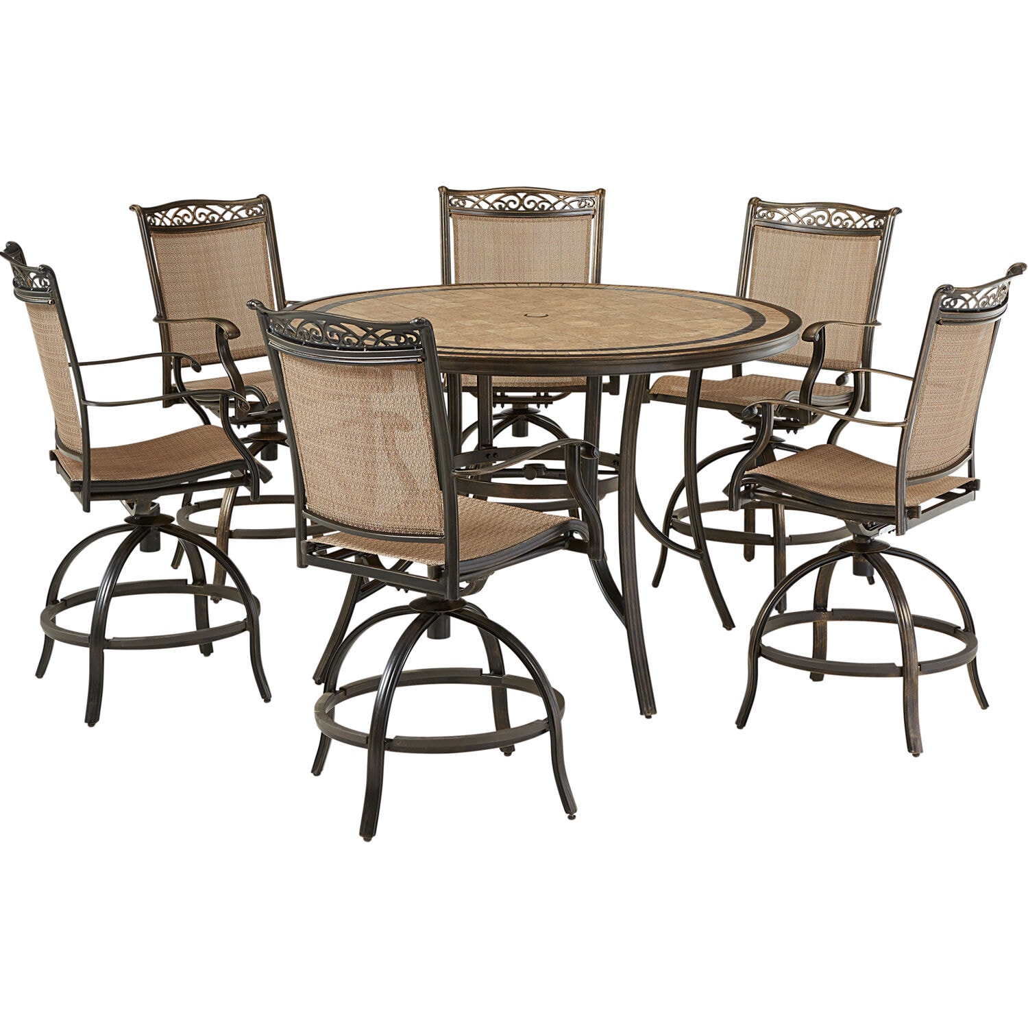 Hanover FNTDN7PCPBRTN Patio-Dining-Sets - View #2