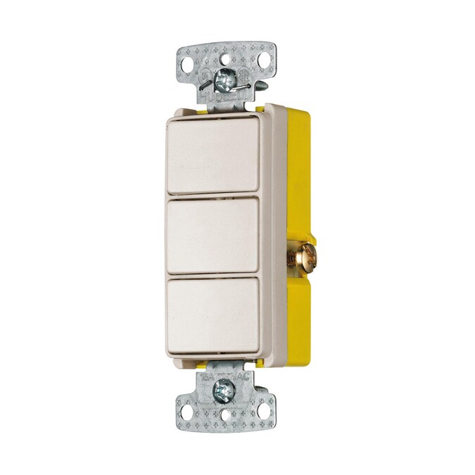 Hubbell Single Pole Almond Decorator Rocker Light Switch 20A 120//277V DS120AL