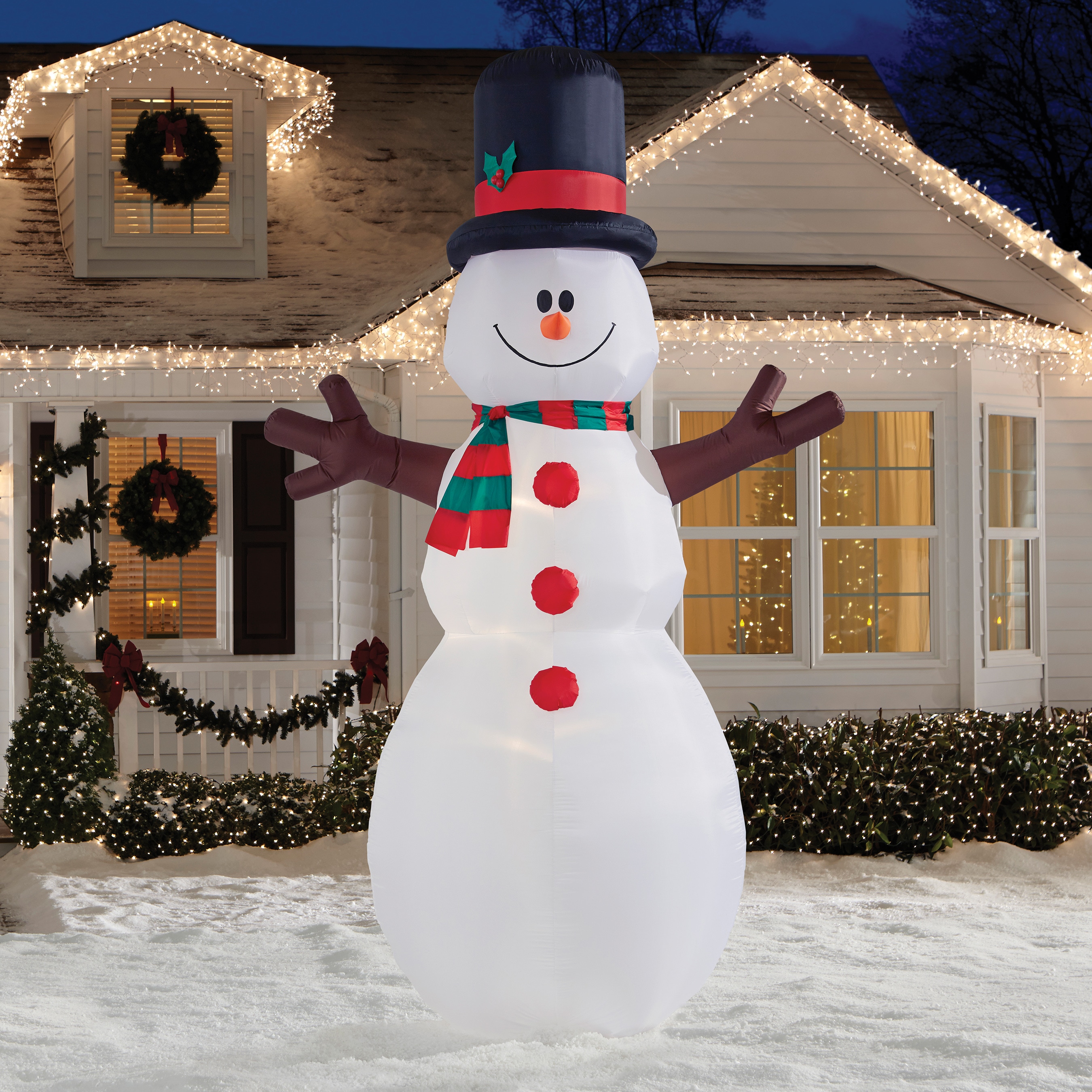 Gemmy 12.01-ft Lighted Snowman Christmas Inflatable at Lowes.com