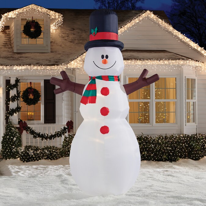 Gemmy 12.01-ft Lighted Snowman Christmas Inflatable in the Christmas ...