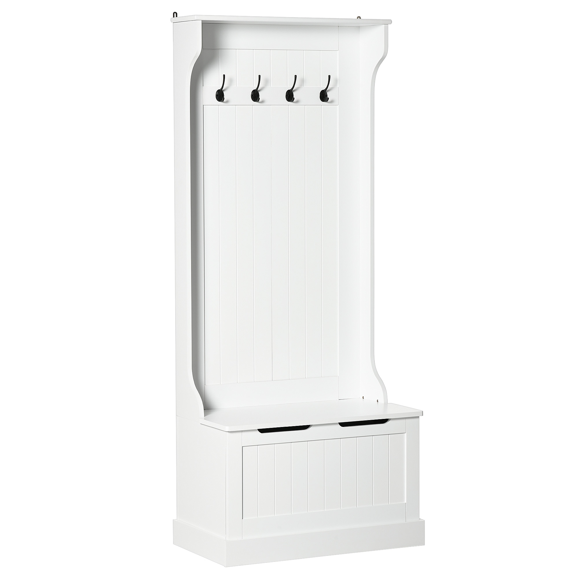 Flynama L-P173984 Modern 28.25-in White Wood Hall Tree