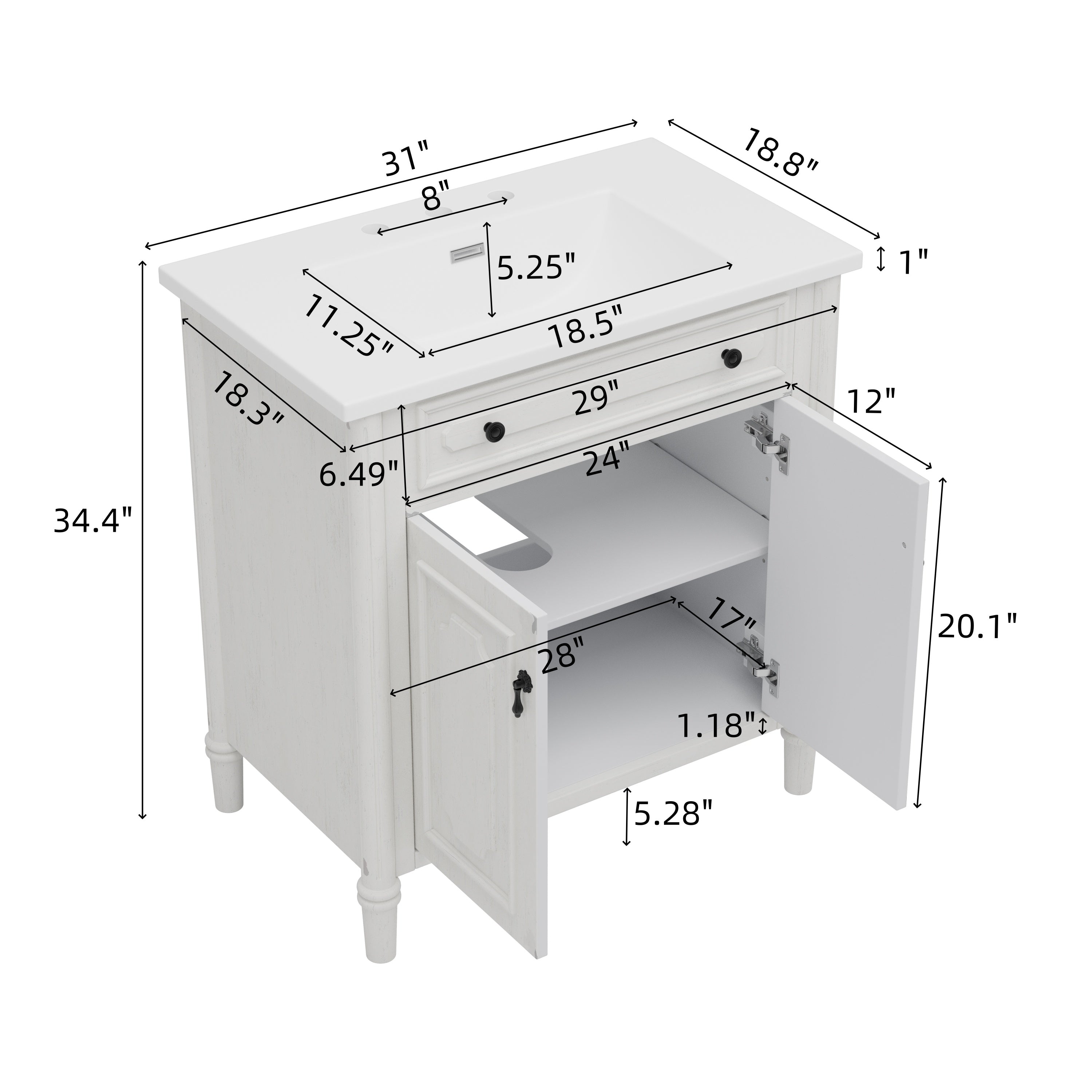 Boyel Living BL-NE-9472W Bath-Vanity-Combo - View #2