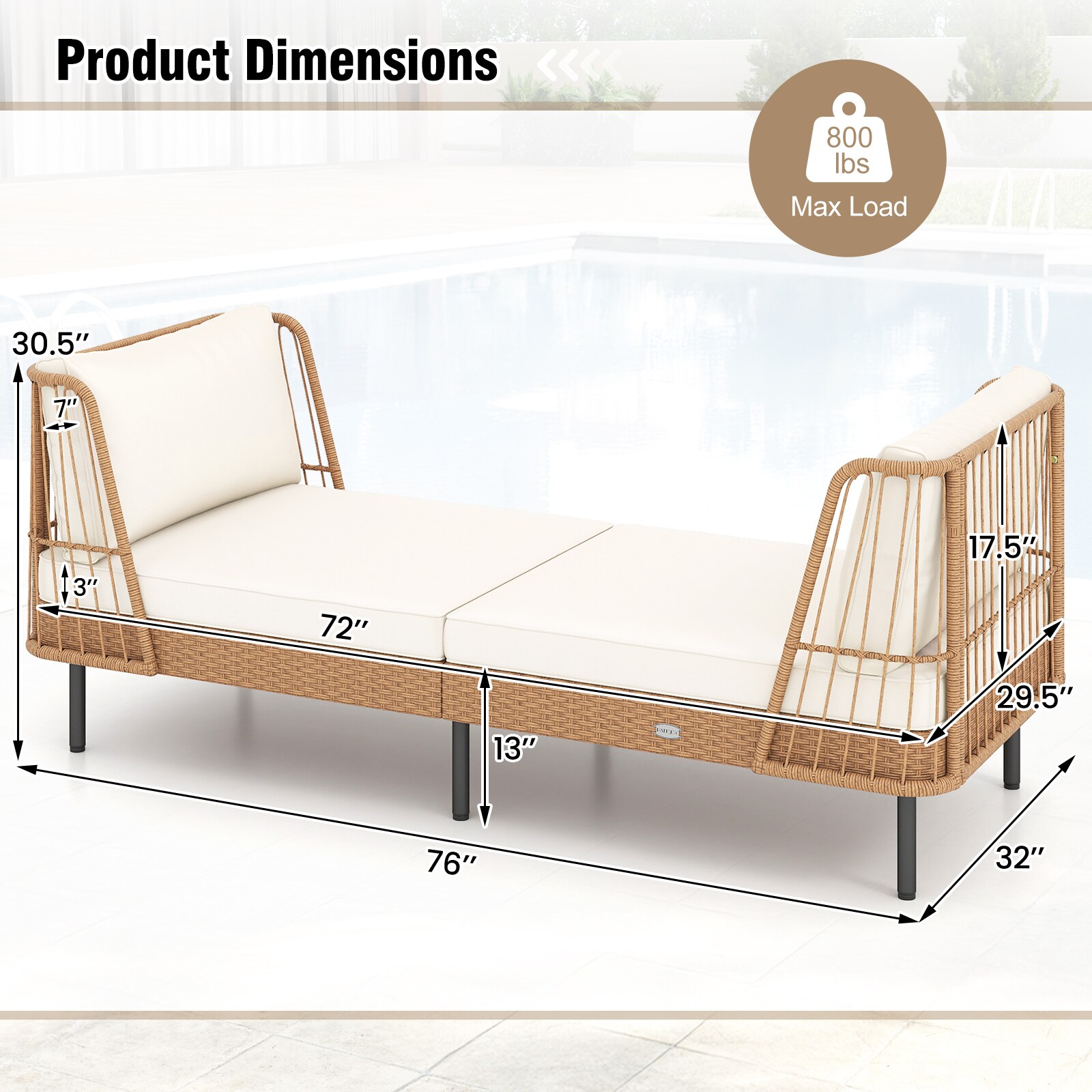 Slickblue D-CO-HW50157WH Patio-Sofas-Daybeds - View #8