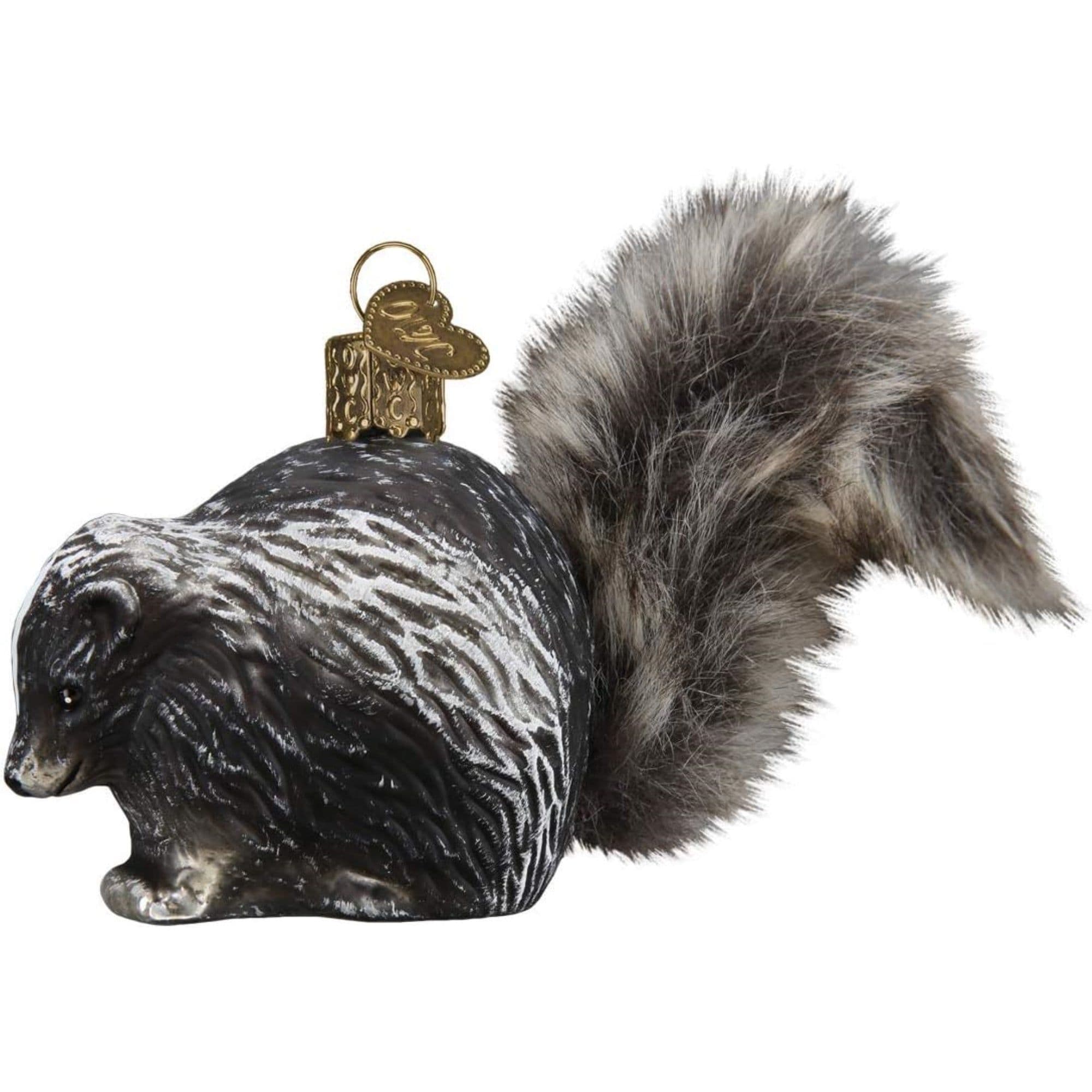 Old World Christmas Blown Glass Ornament for Christmas Tree - Vintage Woodland Collection - Skunk