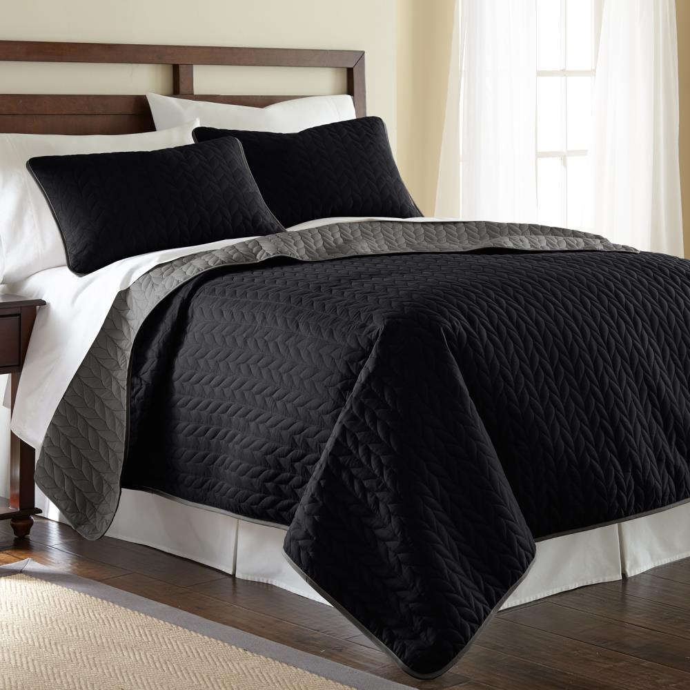 Amrapur Overseas 3CVTFLSG-BKG-KG Solid reversible leaf coverlet Multi Abstract Reversible King Bedspread Blend