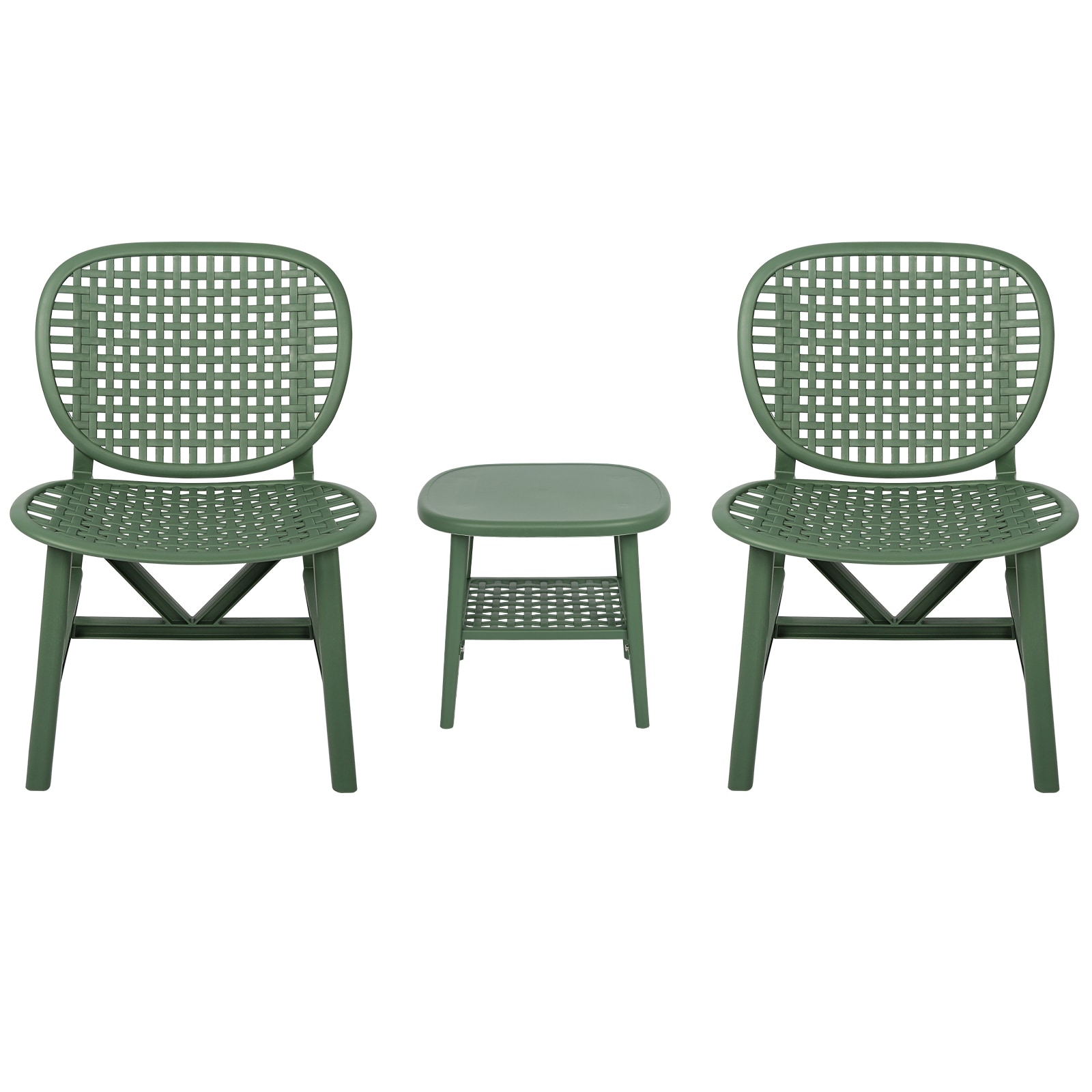 Miki Shinly FCP-7232-05QI 3 -Piece Patio Conversation Set with Green