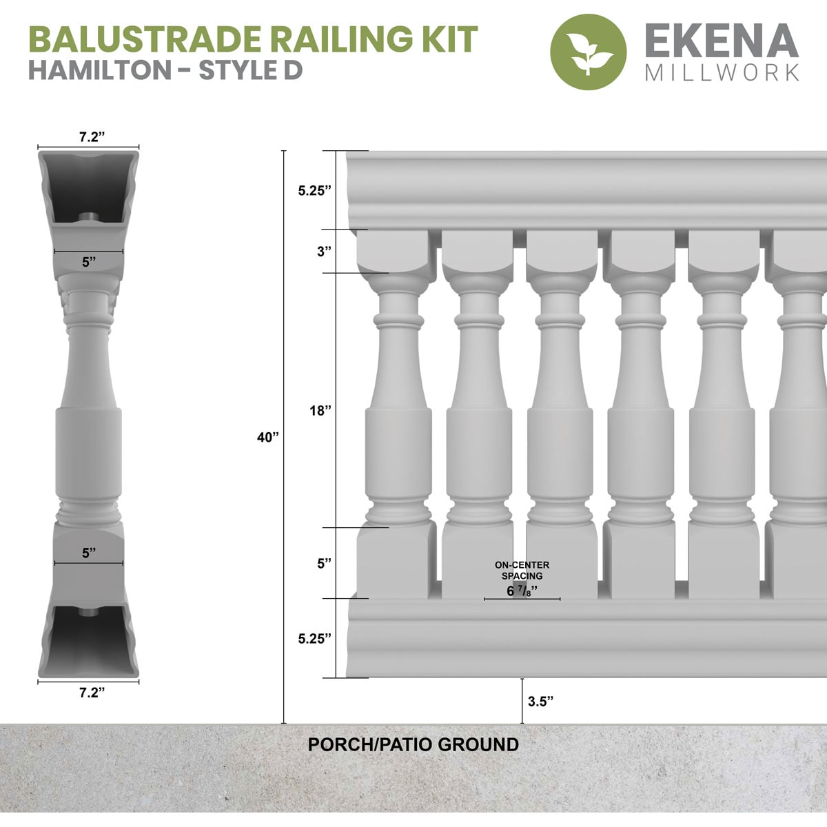 Ekena Millwork BALK40X132HMD railings - View #2