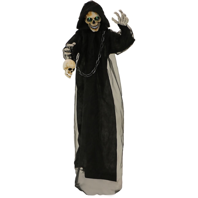 Haunted Hill Farm 63-in Talking Lighted Reaper Figurine in the ...