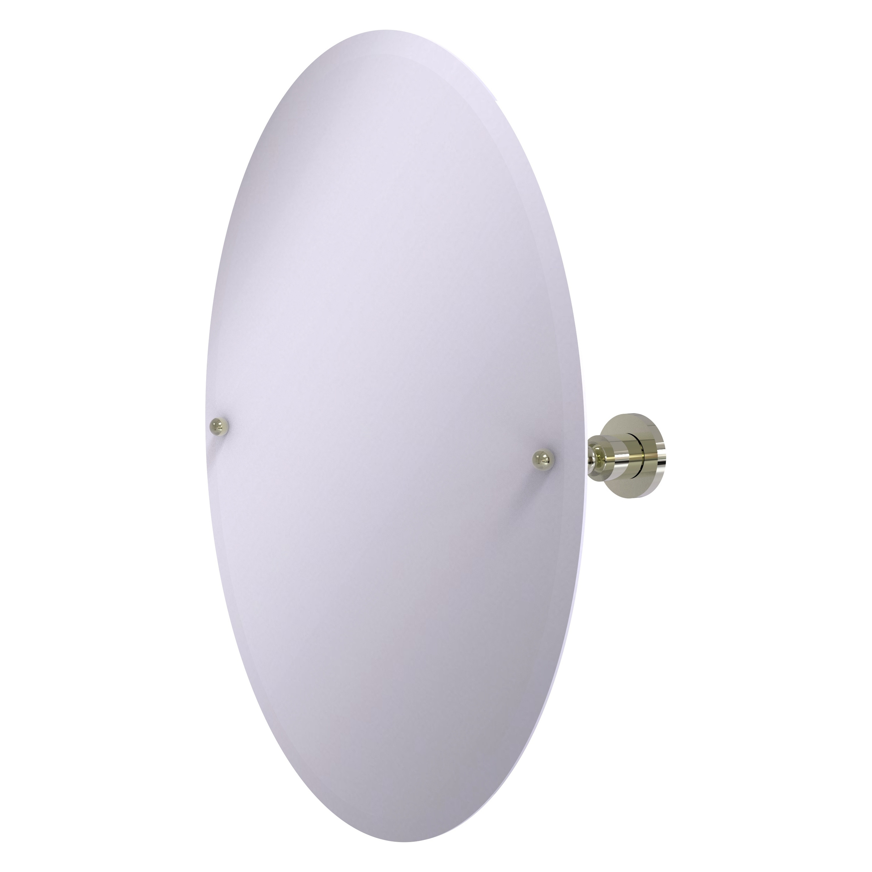Allied Brass AP-91-PNI Astor Place 21-Inches x 28-Inches Beveled Frameless Oval Tilting Bathroom Vanity Mirror ( Polished Nickel )