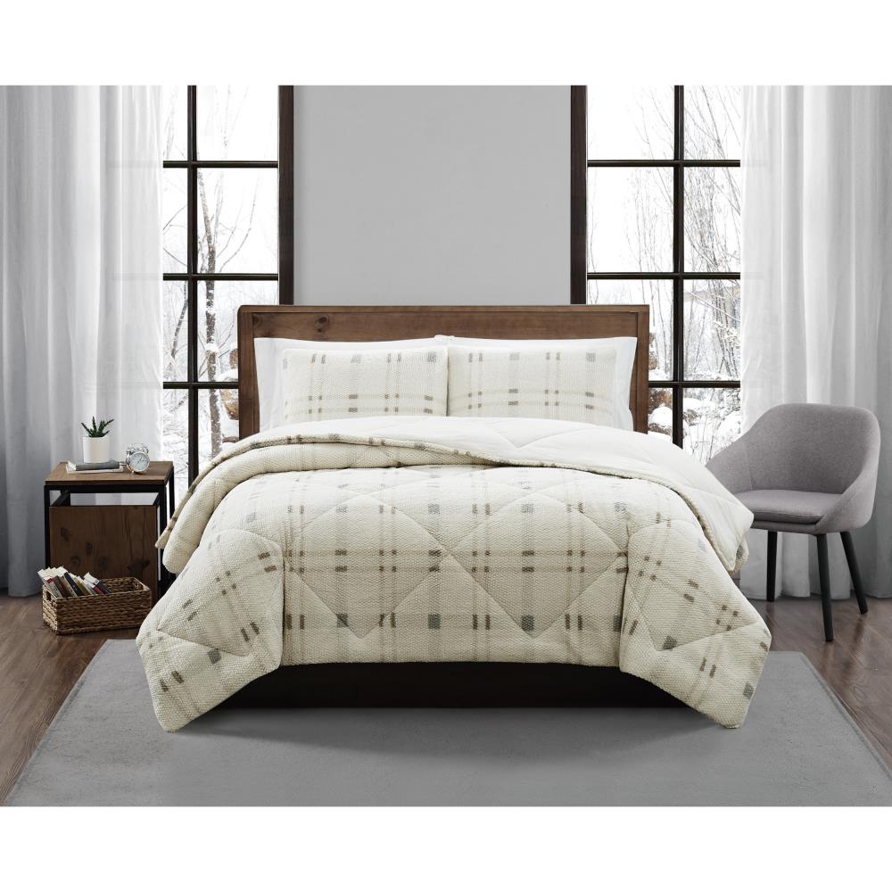 London Fog London Fog Popcorn Plaid 3-Piece Black and Red King Comforter  Set in the Bedding Sets department at 