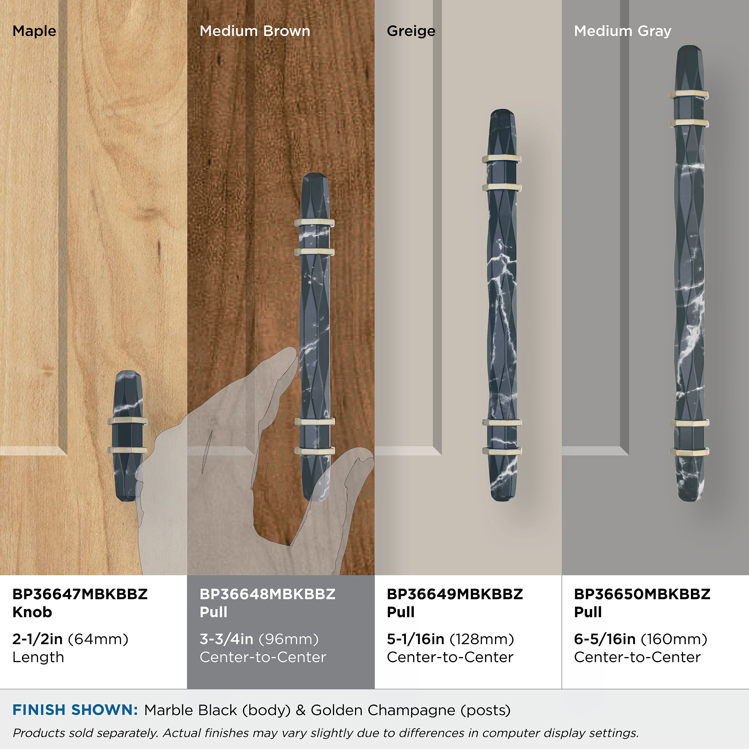 Amerock BP36648MBKBBZ Cabinet-Pulls - View #8