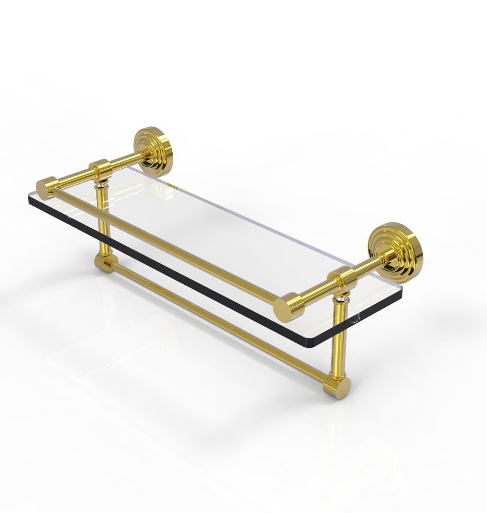 Allied Brass WP-1TB/16-GAL-PB Waverly Place Polished Brass Wall mount Bathroom Shelf ( 16-in x 5-in x 5-in )