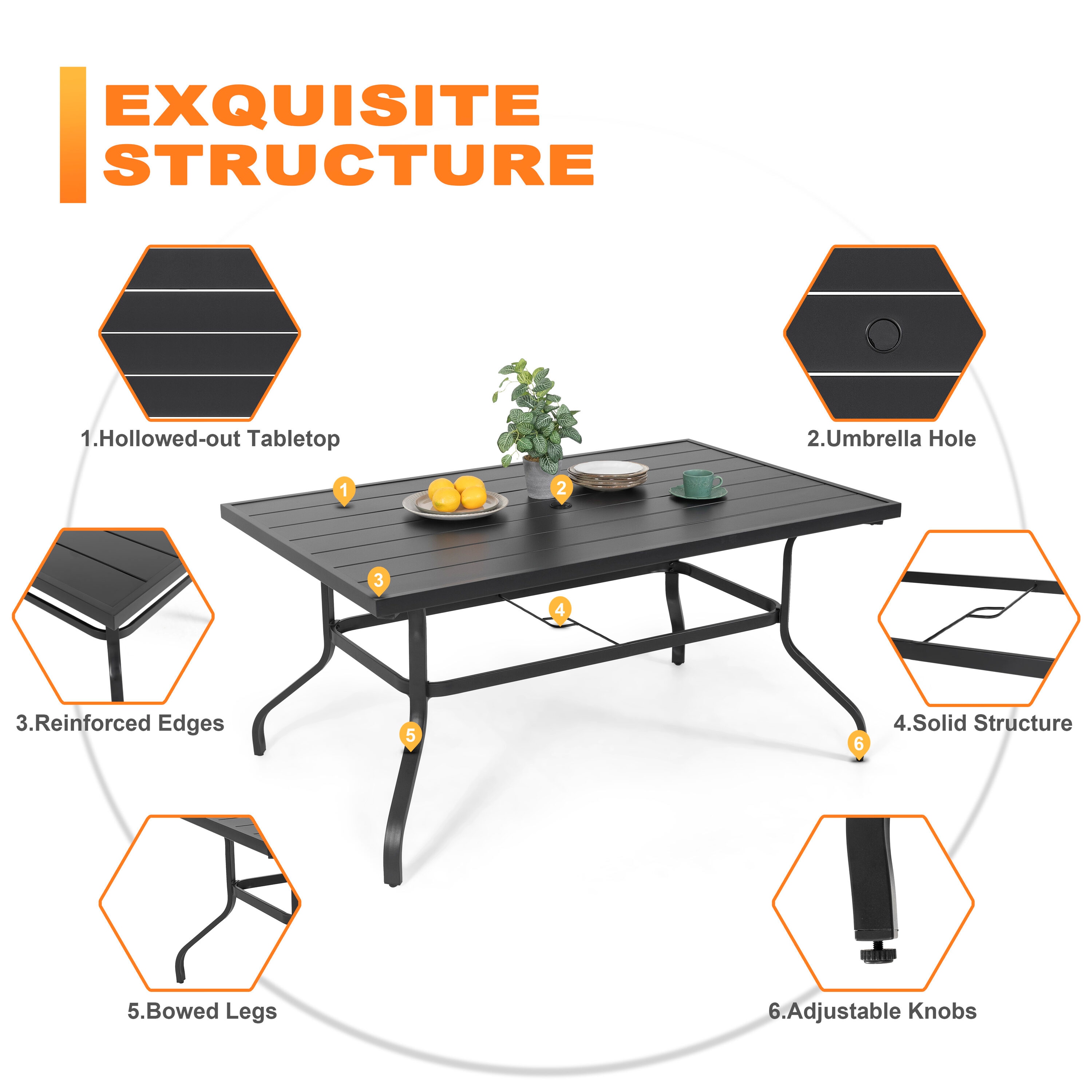 Nuu Garden SD1342-T3BK Patio-Dining-Sets - View #8