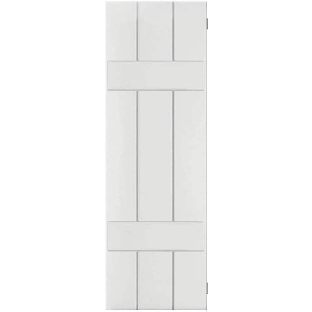 Ekena Millwork RWB12X043PRM 12-in W x 43-in H Primed Paintable/Stainable Board and batten Wood Exterior Shutters ( 2 -Pack )