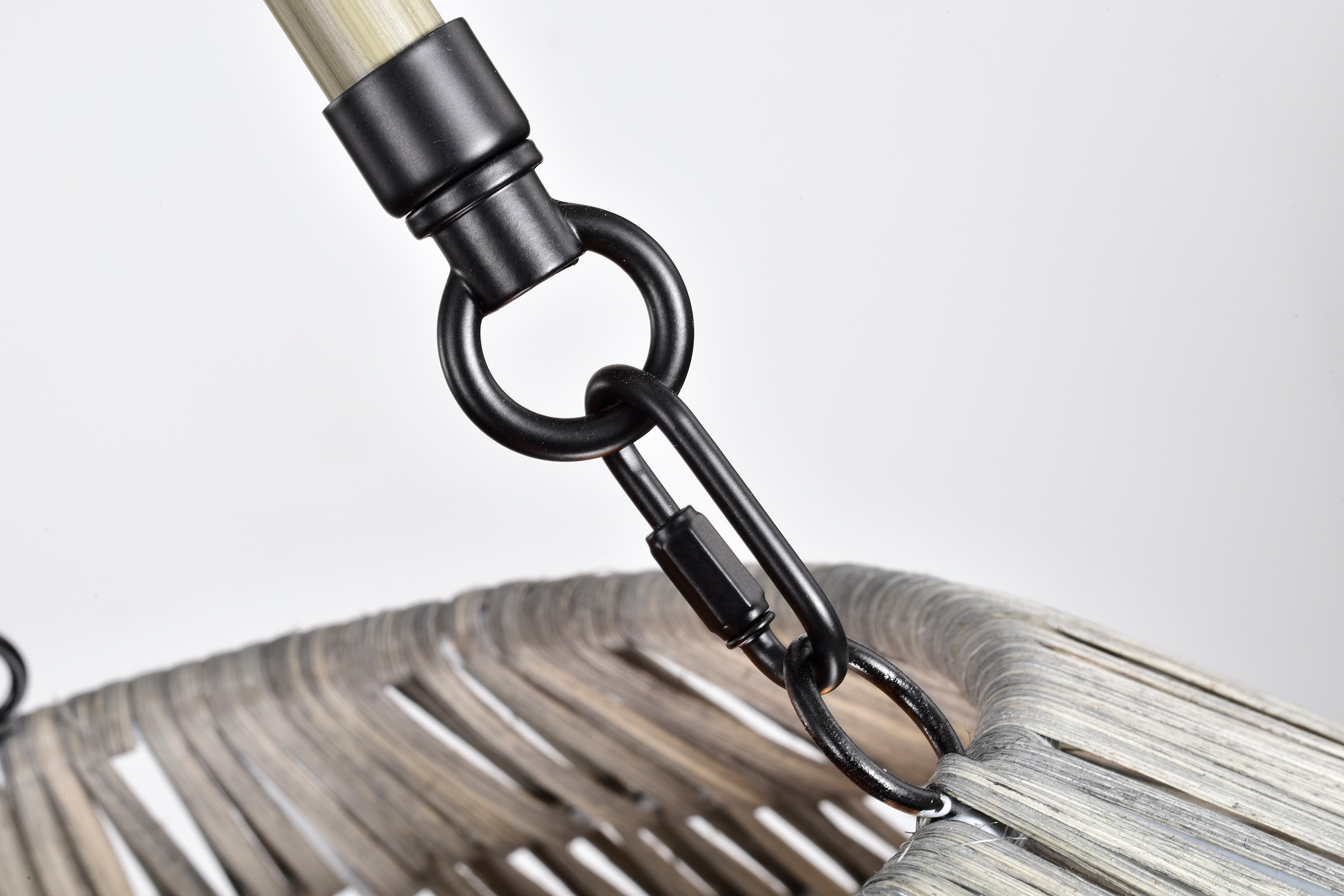 Black Antique Silver Bamboo Drum Chandelier 19 in. x 69 in.