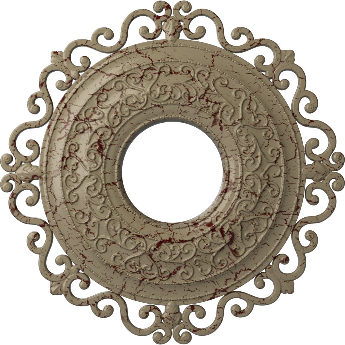 Ekena Millwork CM22ORGDC Orrington 22-in W x 22-in L Painted Gobi Desert Crackle Polyurethane Whole Ceiling Medallion
