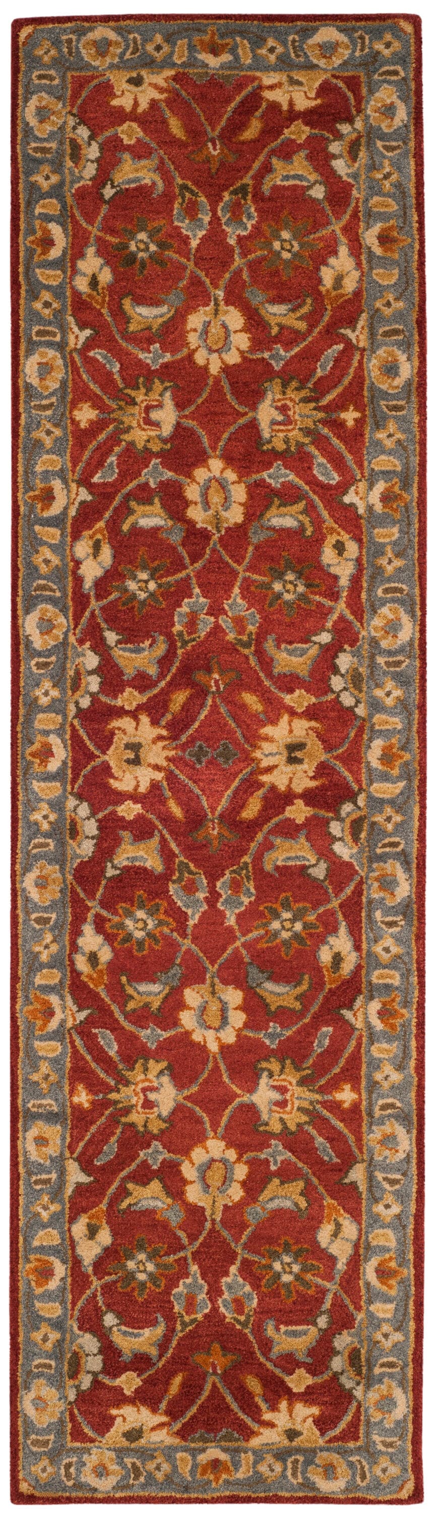 Heritage Red and Blue Hand-Tufted Wool Runner Rug