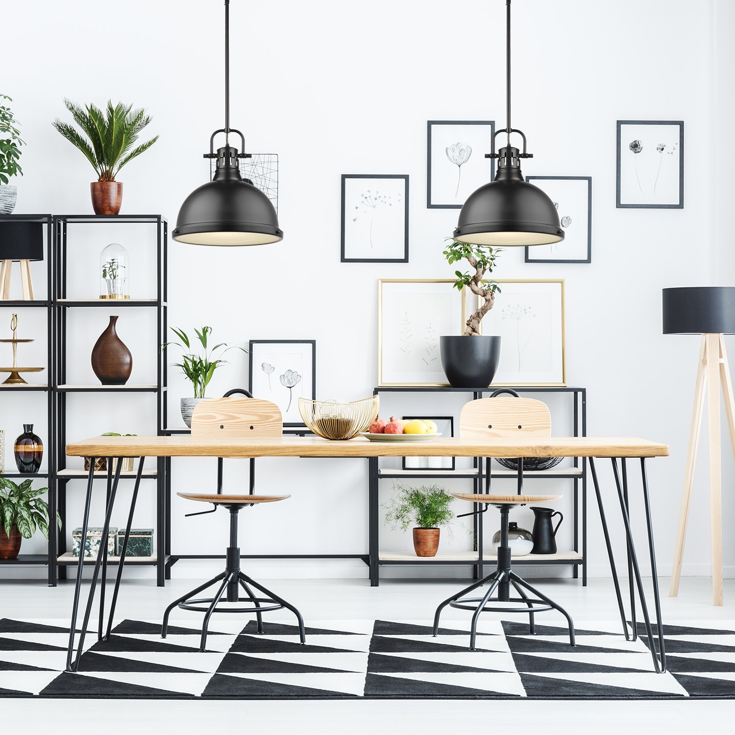 Golden Lighting 3604-L BLK-BLK Pendant-Lights - View #3