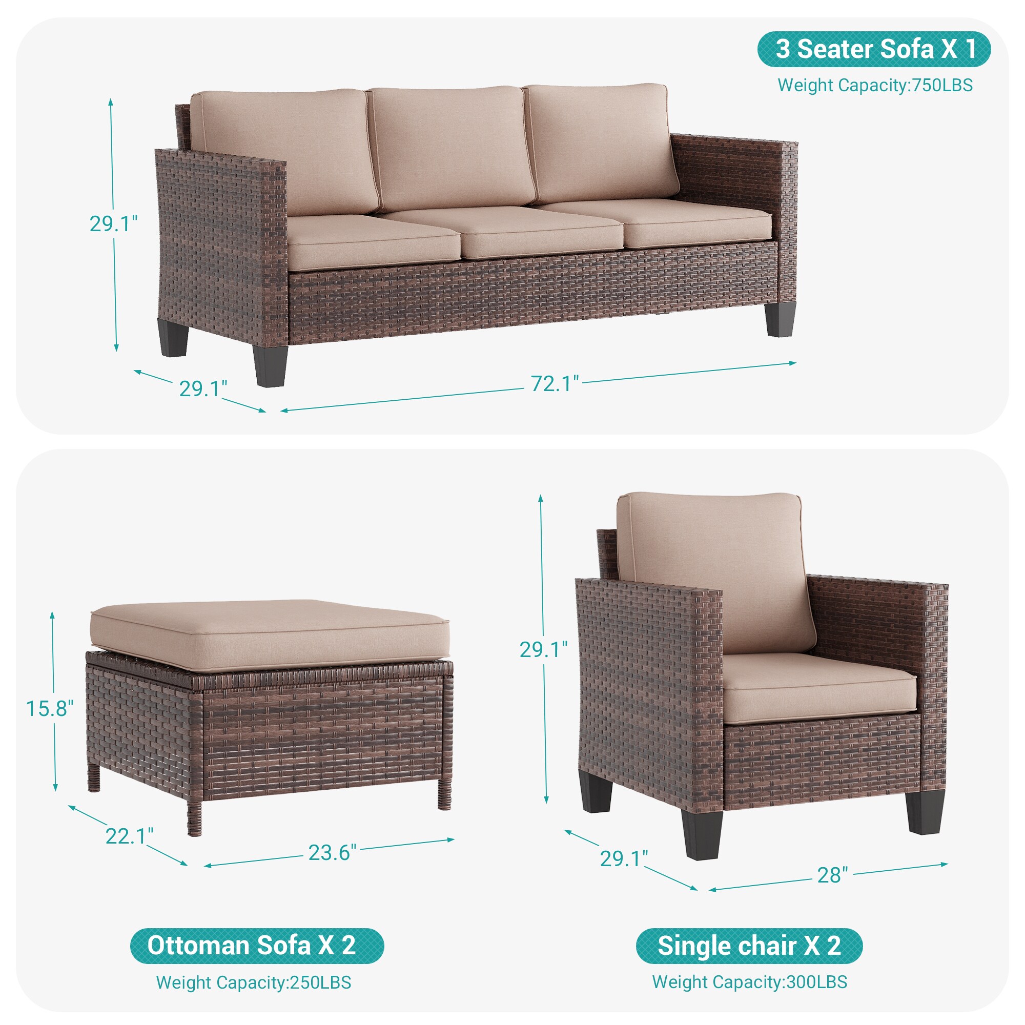 ACEGOSES LW-115BSD Patio-Conversation-Sets - View #2