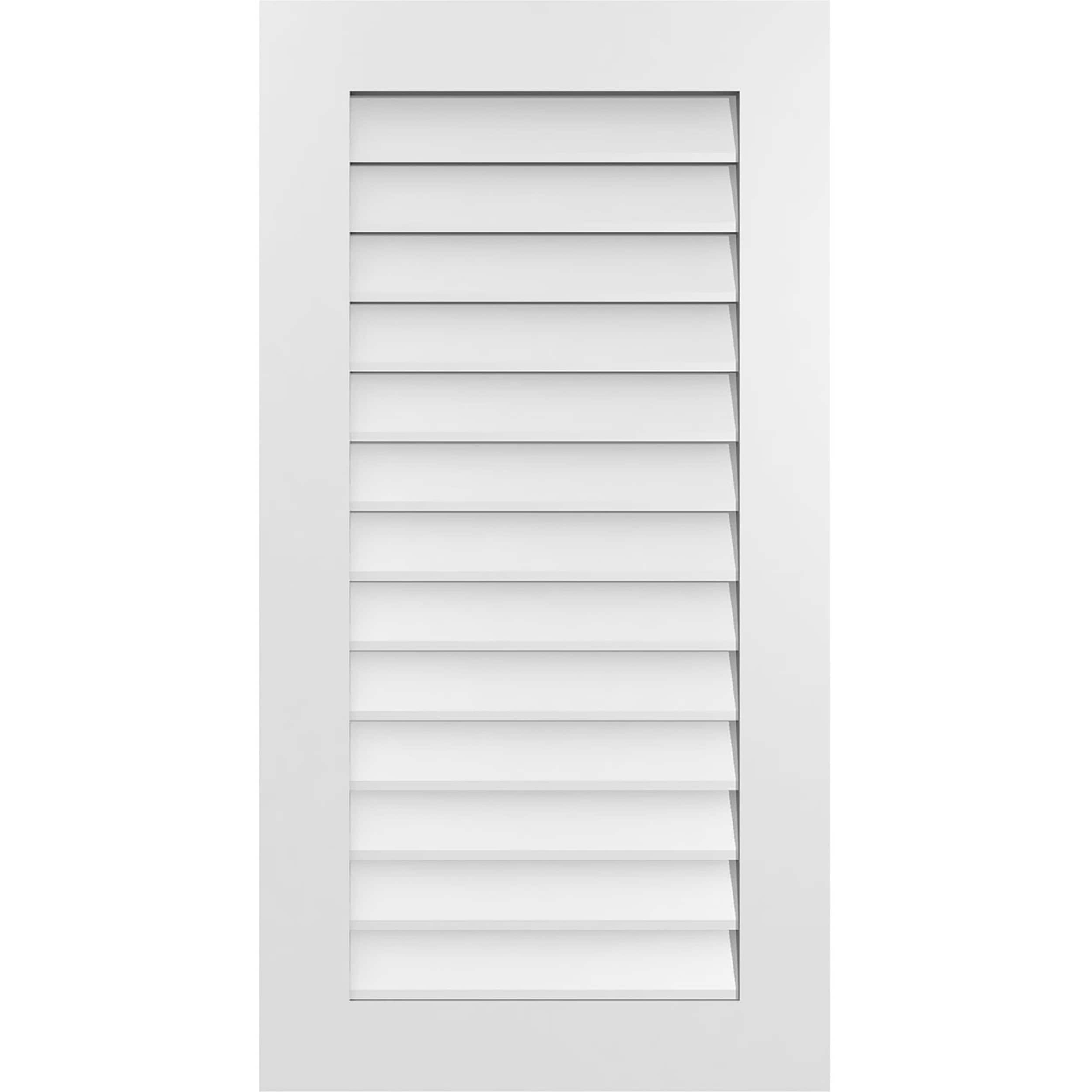 Ekena Millwork GVPVE22X4201SN 22-Inches x 42-Inches Off-white Rectangle PVC Gable Louver Vent