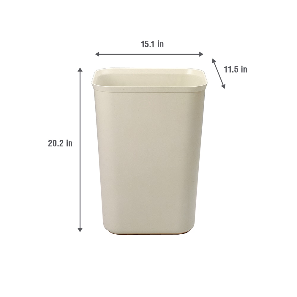 Rubbermaid Commercial Products 15- Gallons Beige Plastic Commercial Kitchen  Trash Can with Lid Indoor
