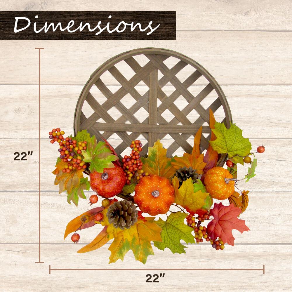 Fraser Hill Farm FF022HVWR001-0MLT Artificial-Thanksgiving-Wreaths - View #5