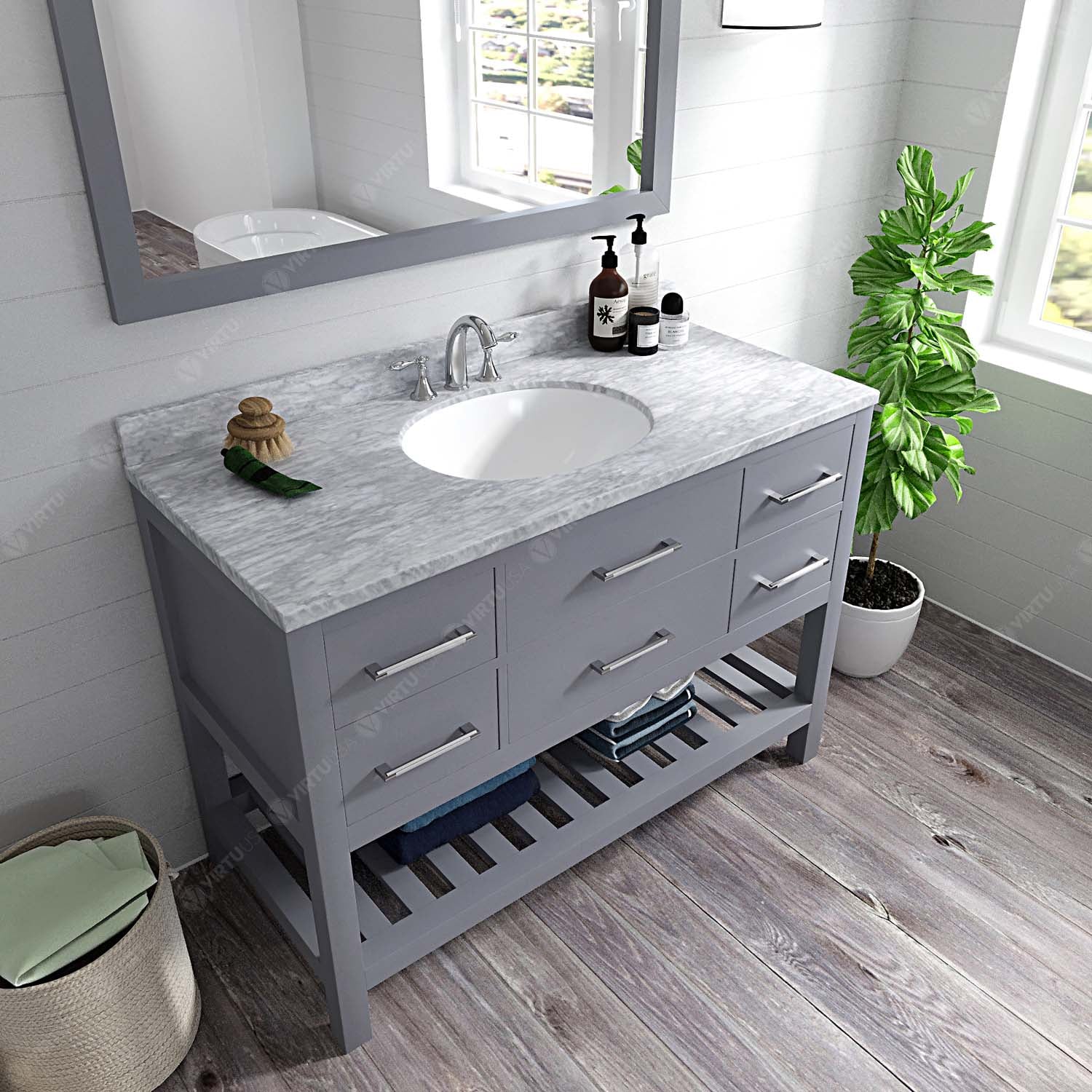 Virtu USA MS-2248-WMRO-GR-002 Bath-Vanity-Combo - View #3