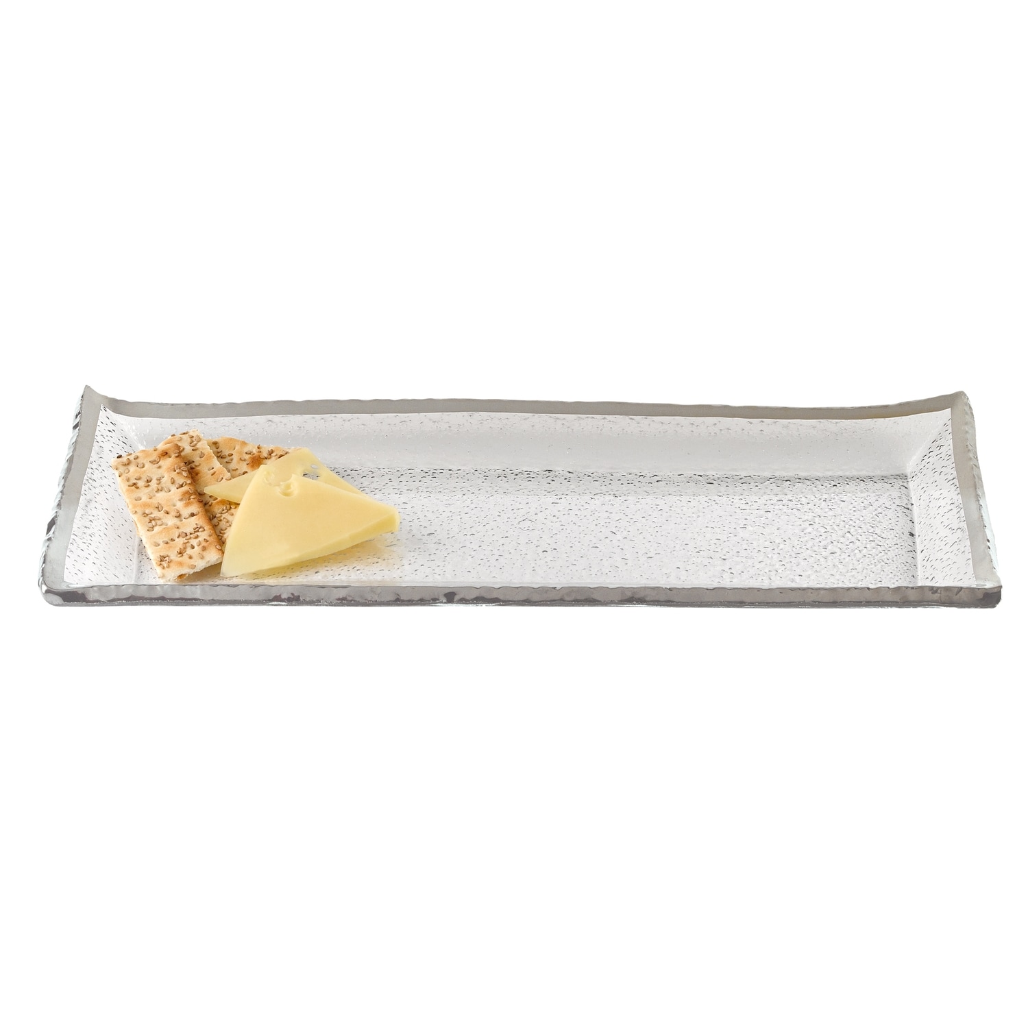 HomeRoots 4000375749 1-in x 6.5-in Silver Round Serving Tray
