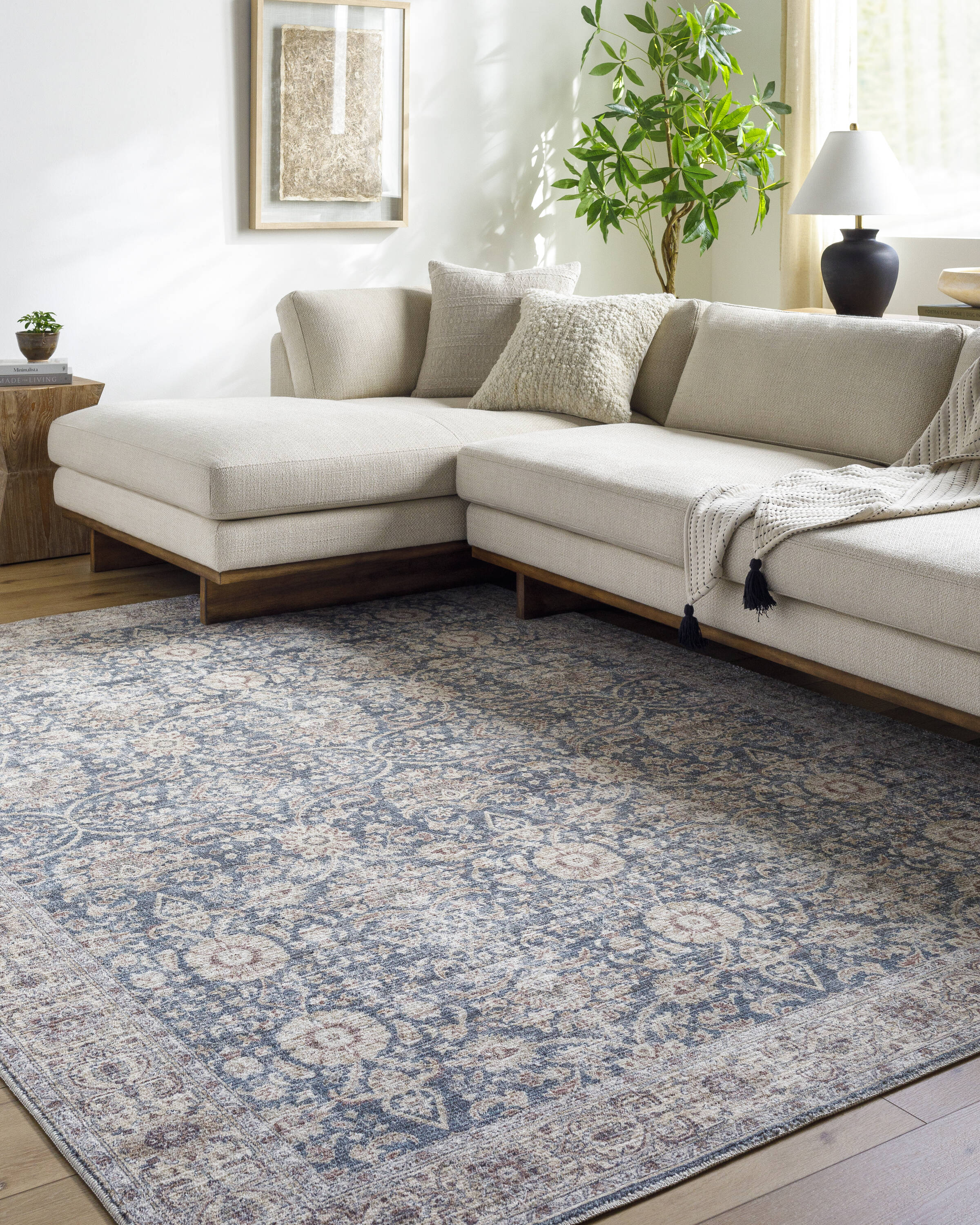 Livabliss VVMR2300-527 Vivir Mary 5 x 7 (ft) Polyester Brown Rectangular Indoor Distressed/Overdyed Area rug