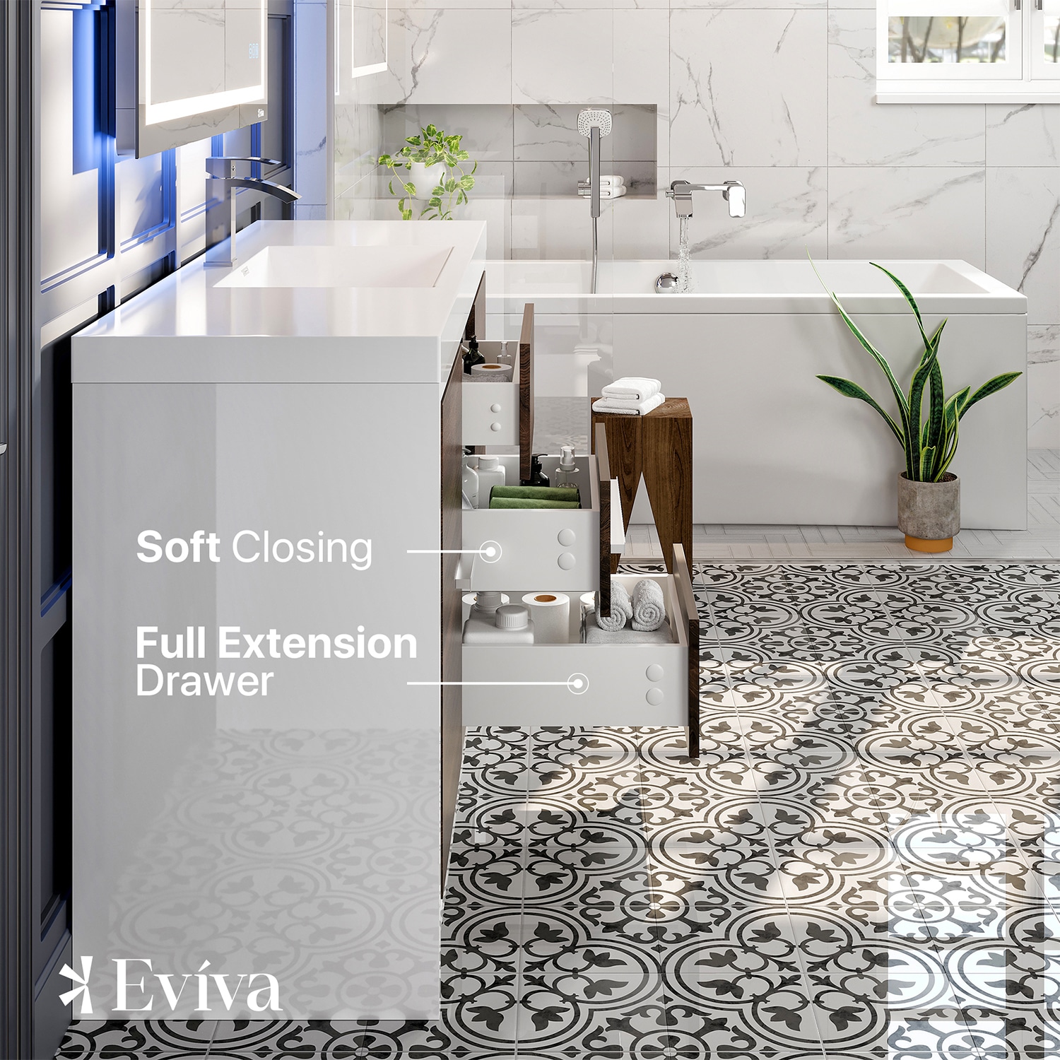 Eviva EVVN765-60GOK-WH-SS Bath-Vanity-Combo - View #5