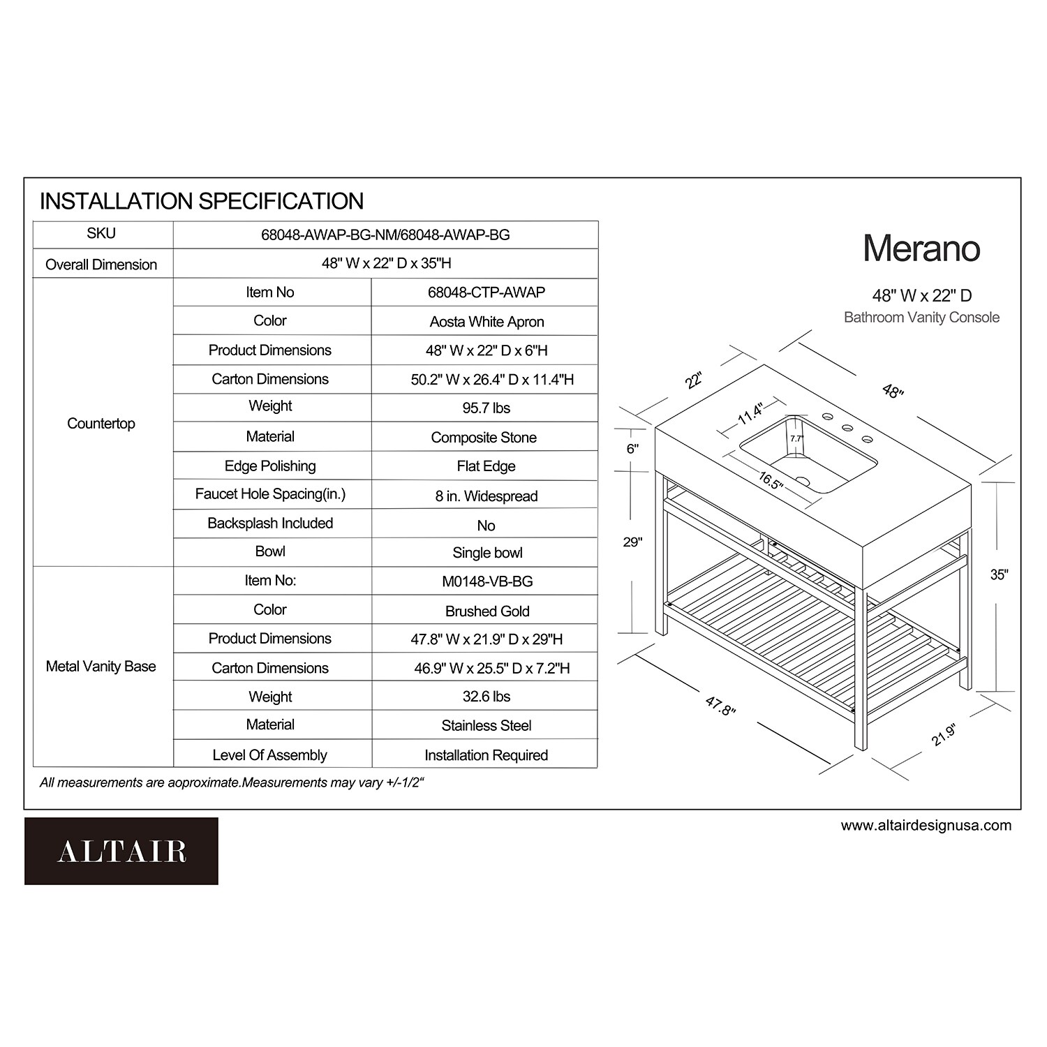 Altair 68048-AWAP-BG-NM Bath-Vanity-Combo - View #10