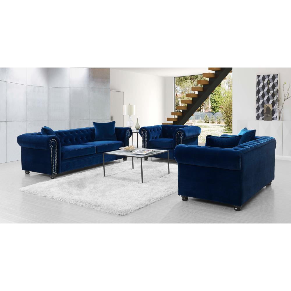 Picket House Furnishings Gramercy Modern Navy Blue Accent Chair at ...