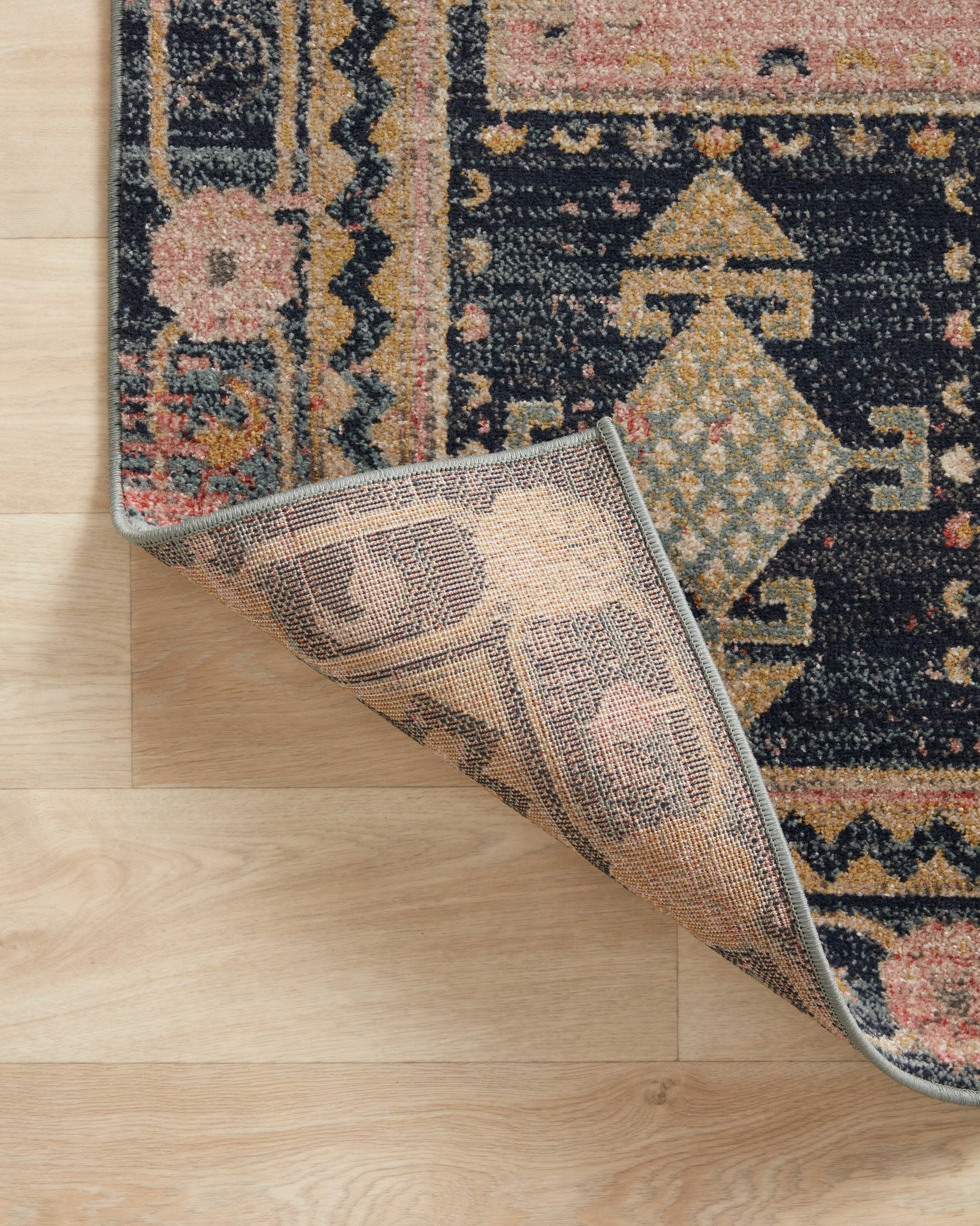 Hand-Knotted Black Synthetic 4' x 6' Oriental Rug