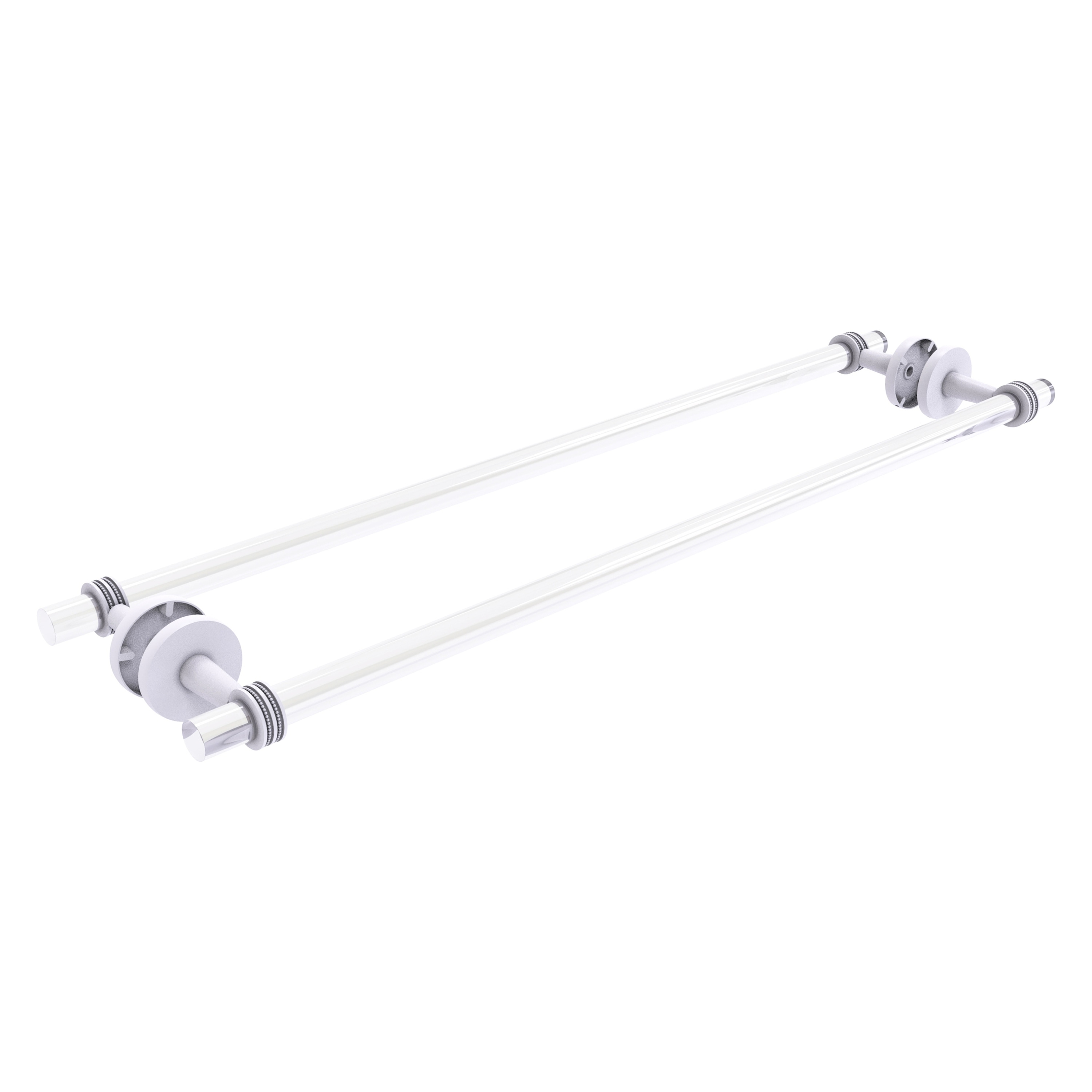 Allied Brass CV-41D-BB-30-WHM Clearview 30-in double Matte White Wall mount Double Towel Bar