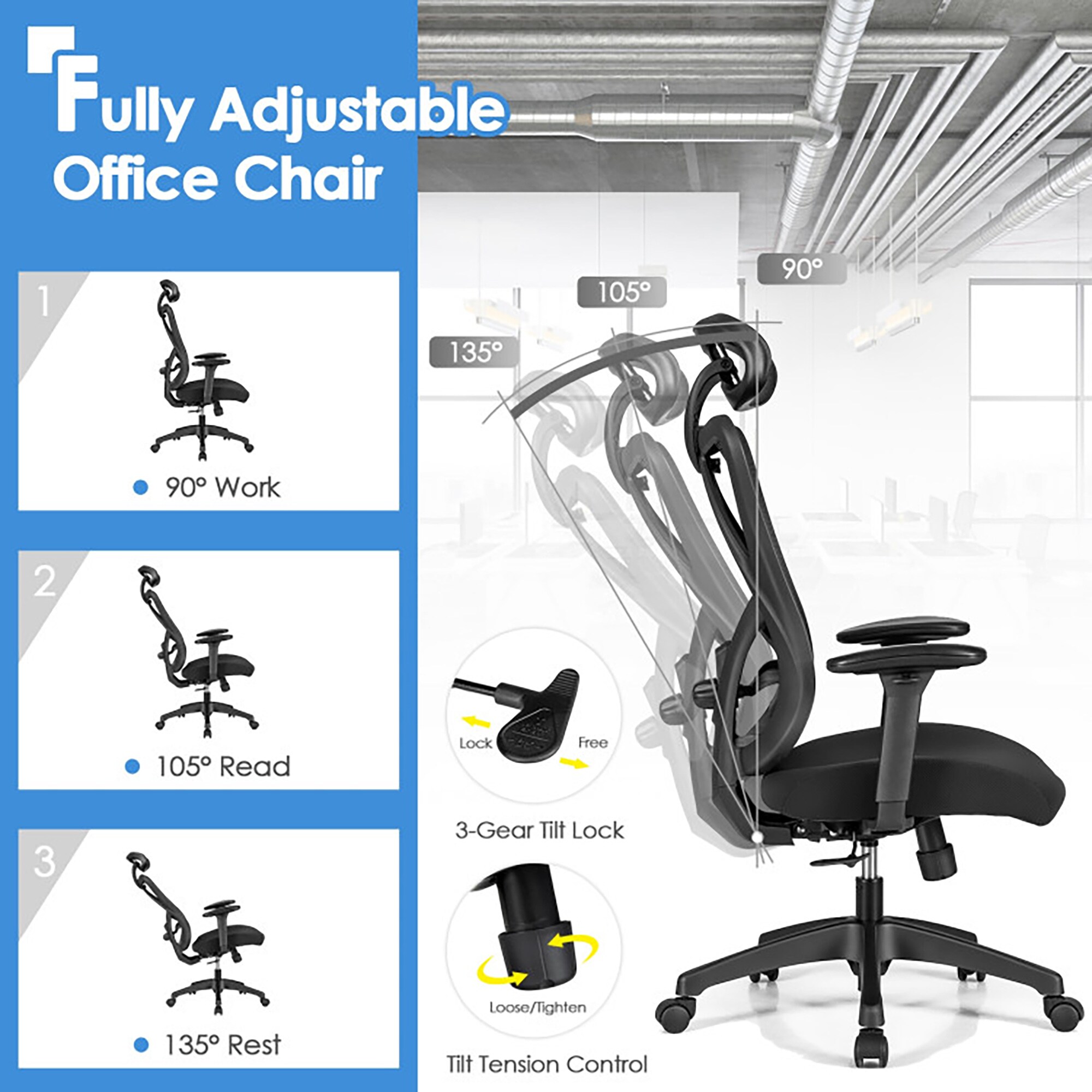 Sumyeg WF-HW66185WH-LA Office-Chairs - View #7