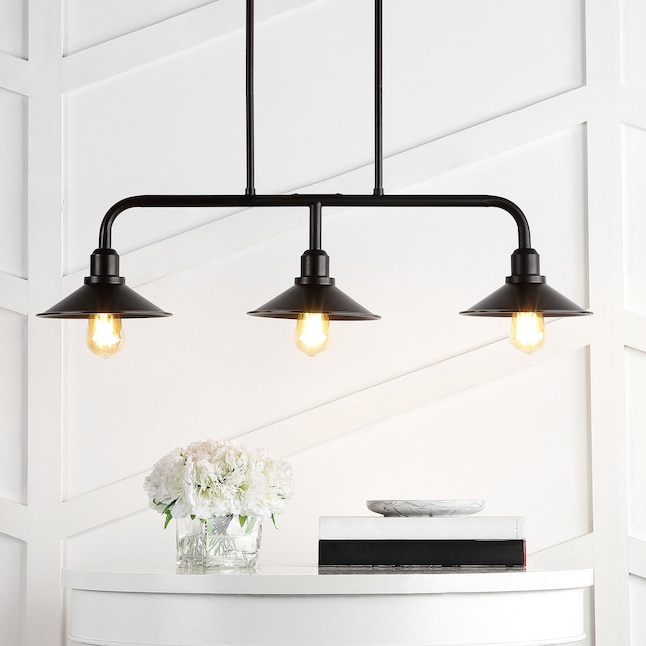 JONATHAN Y Cade Industrial Rustic 3-Light Oil Rubbed Bronze Farmhouse ...