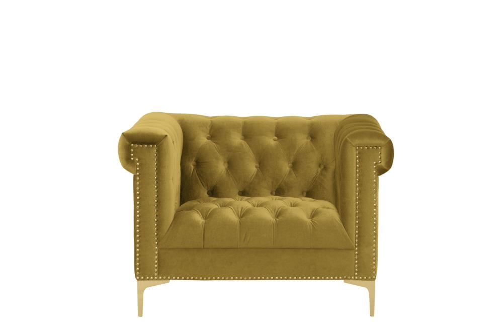 velvet tufted club chair