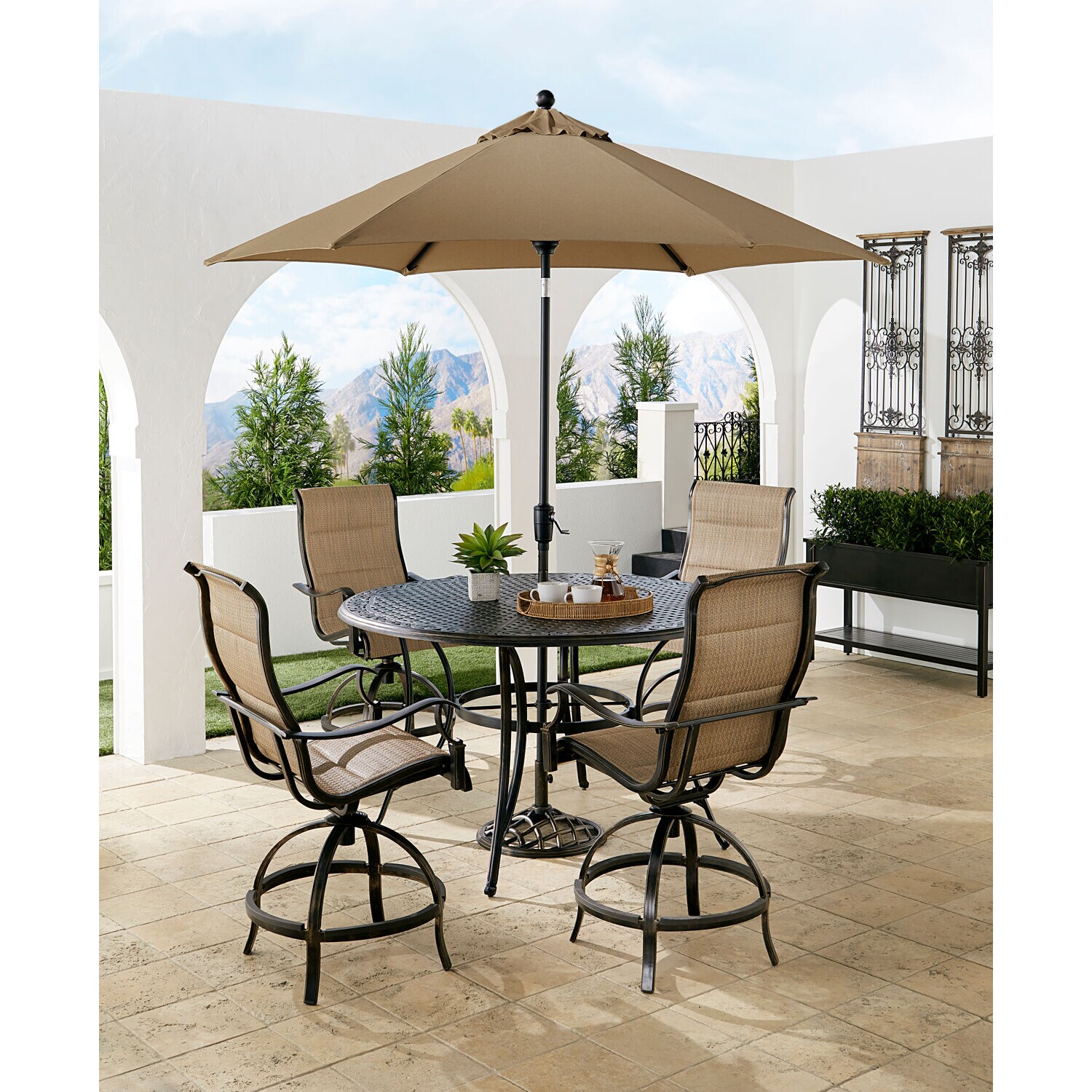 Hanover TRADDN5PCPDBR-SU-T Patio-Dining-Sets - View #6