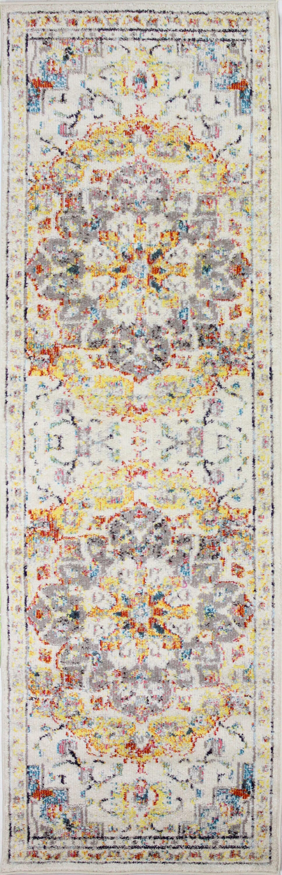 Bashian 649652297415 3 X 8 (ft) Ivory Indoor Floral/Botanical Oriental Runner Rug