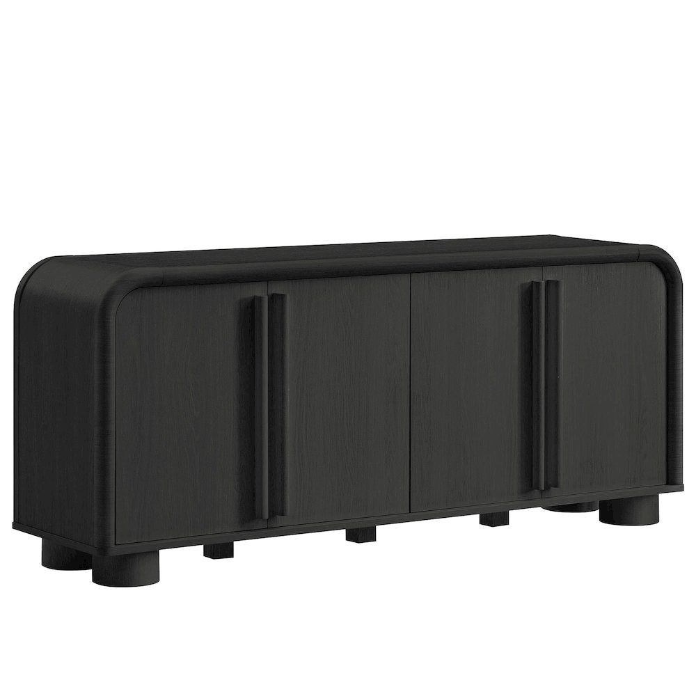 Modway  Bellamy Curved 4-Door Sideboard Cabinet in Black Oak