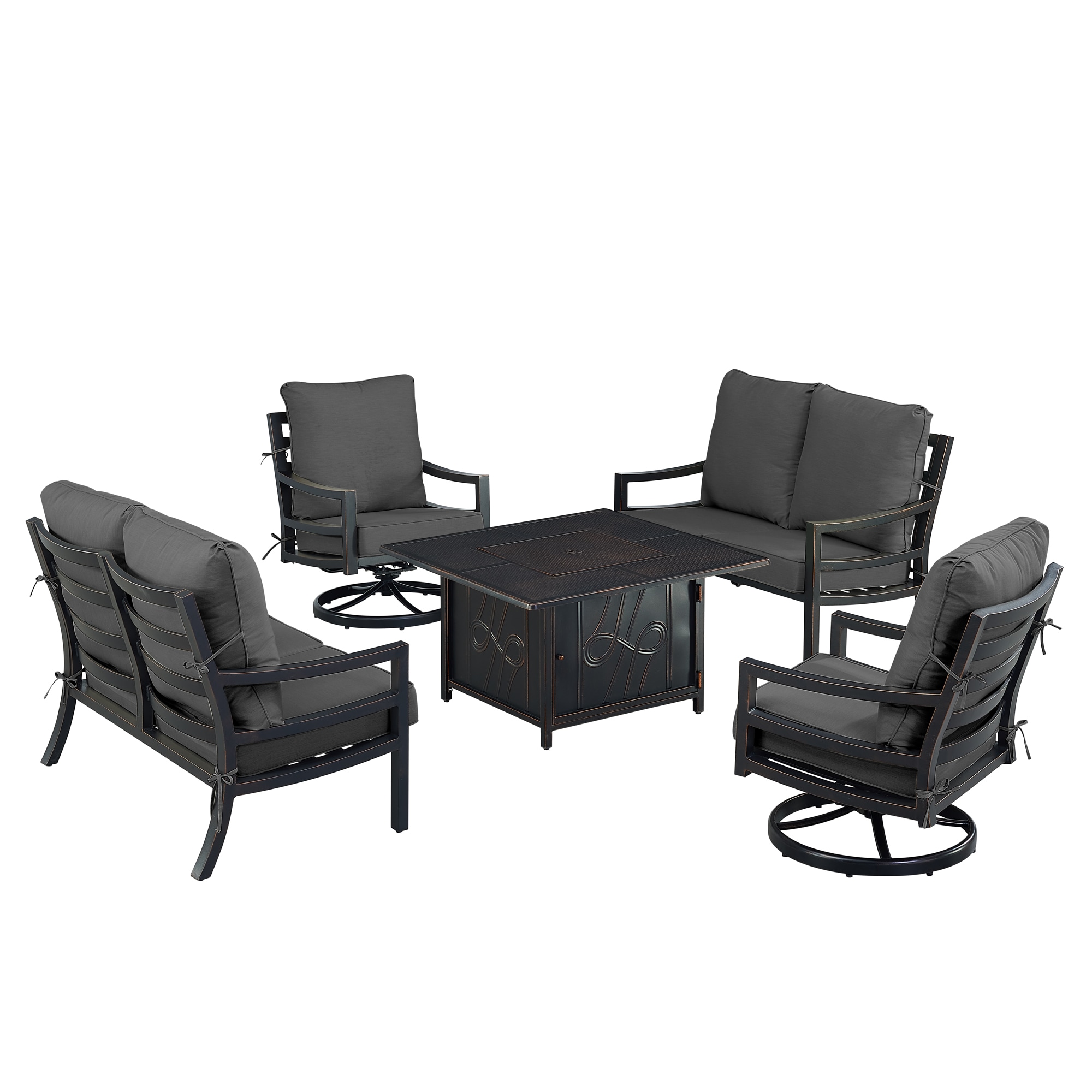 Oakland Living HUDSON2LS2CHREGISBKC Patio-Conversation-Sets - View #4